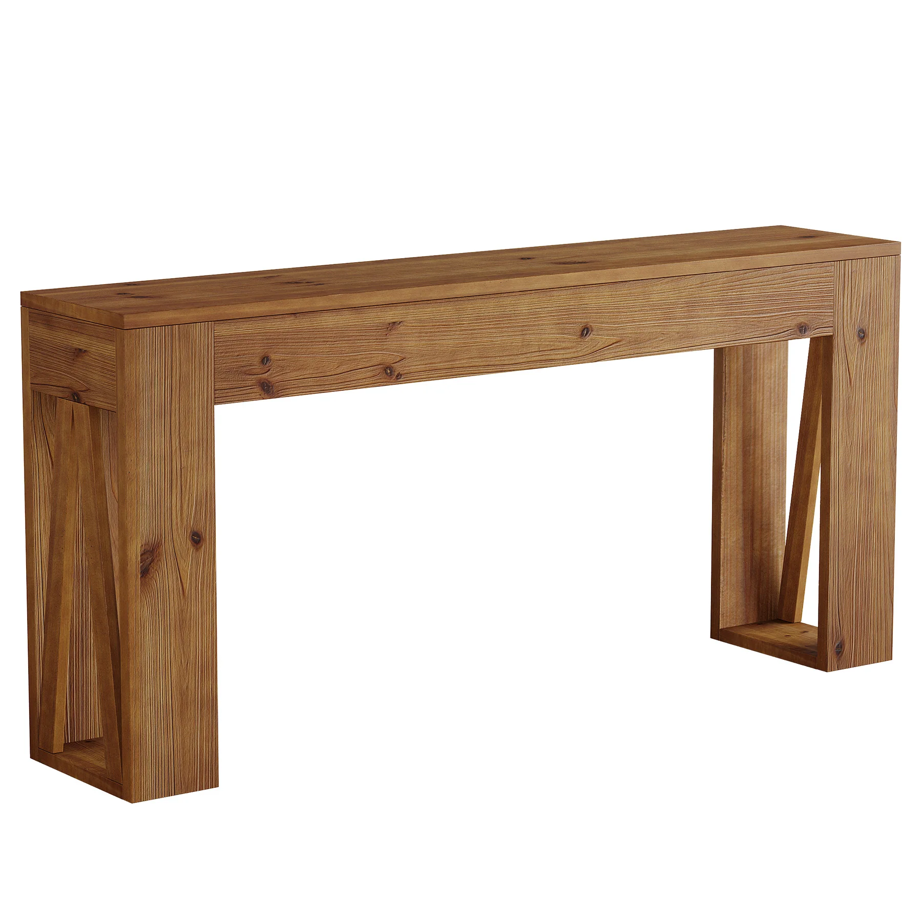63" Solid Wood Console Table, Narrow Rectangle Entryway Sofa Table for Hallway - Image 10