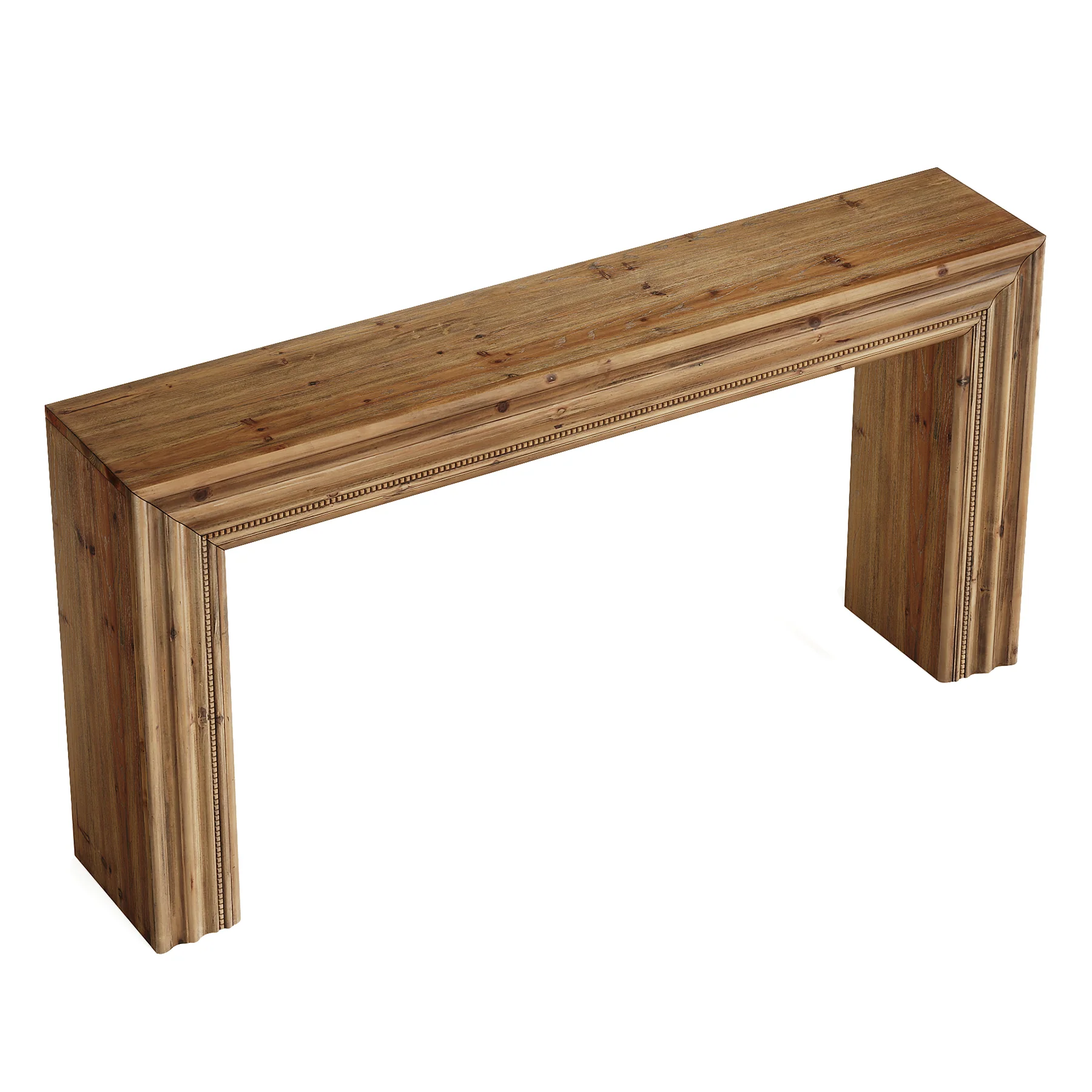 63" Solid Wood Console Table, Narrow Sofa Table Behind Couch with Sculpted Edge - Image 10