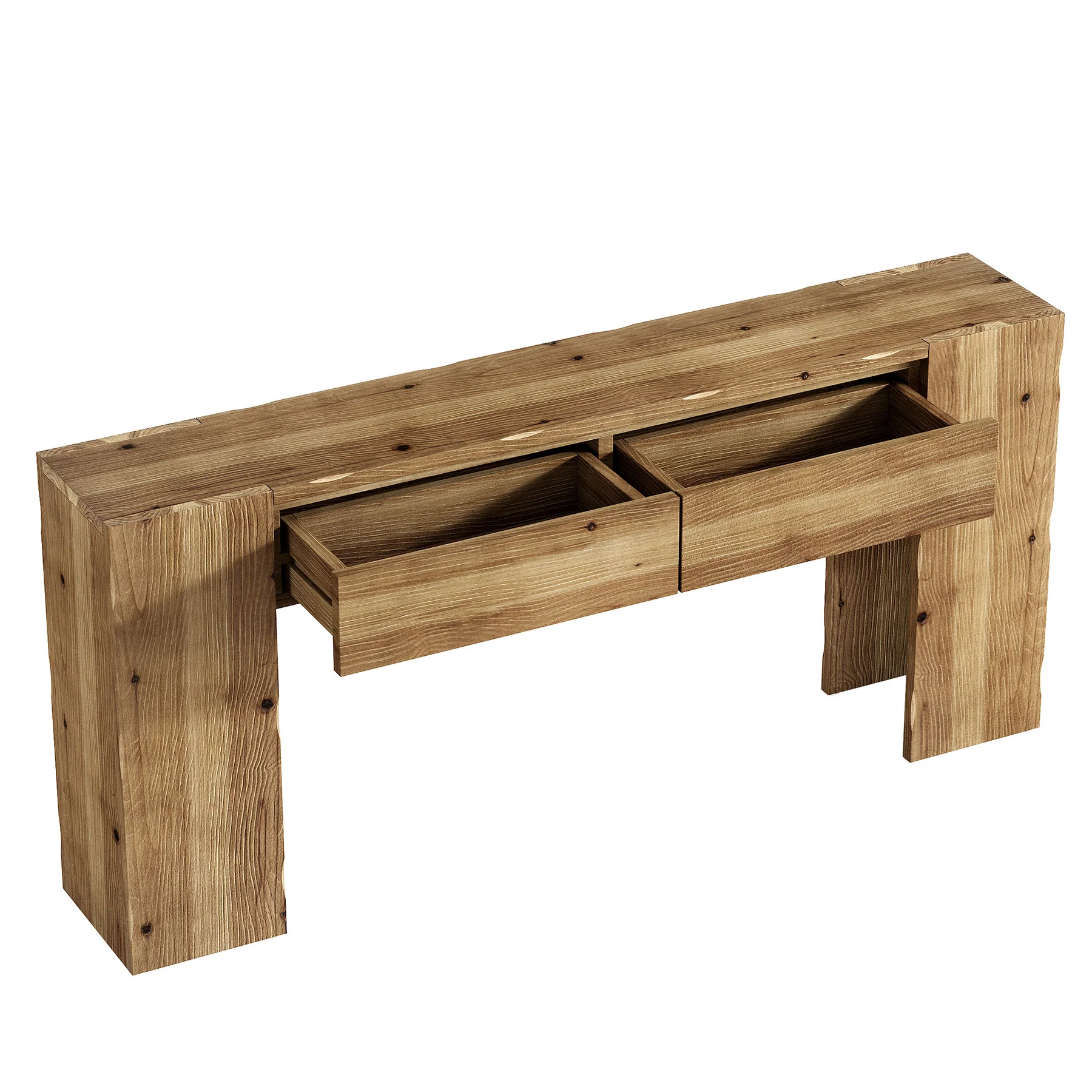 63" Solid Wood Console Table with Drawers, Narrow Entryway Sofa Table for Hallway & Living Room - Image 9