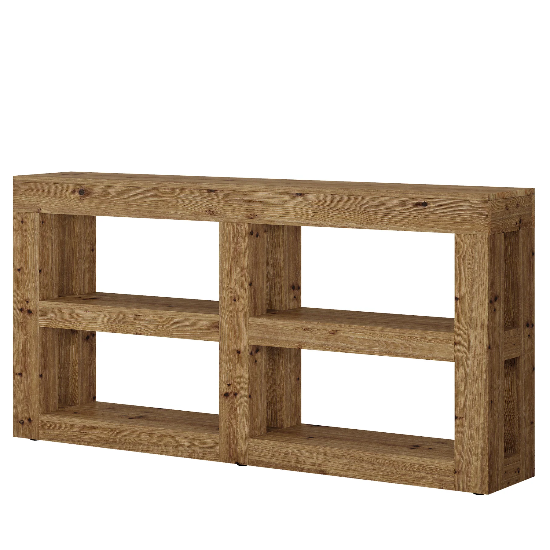 63" Solid Wood Console Table with Storage, 3-Tier Farmhouse Entryway & Sofa Table with Open Shelves - Image 7