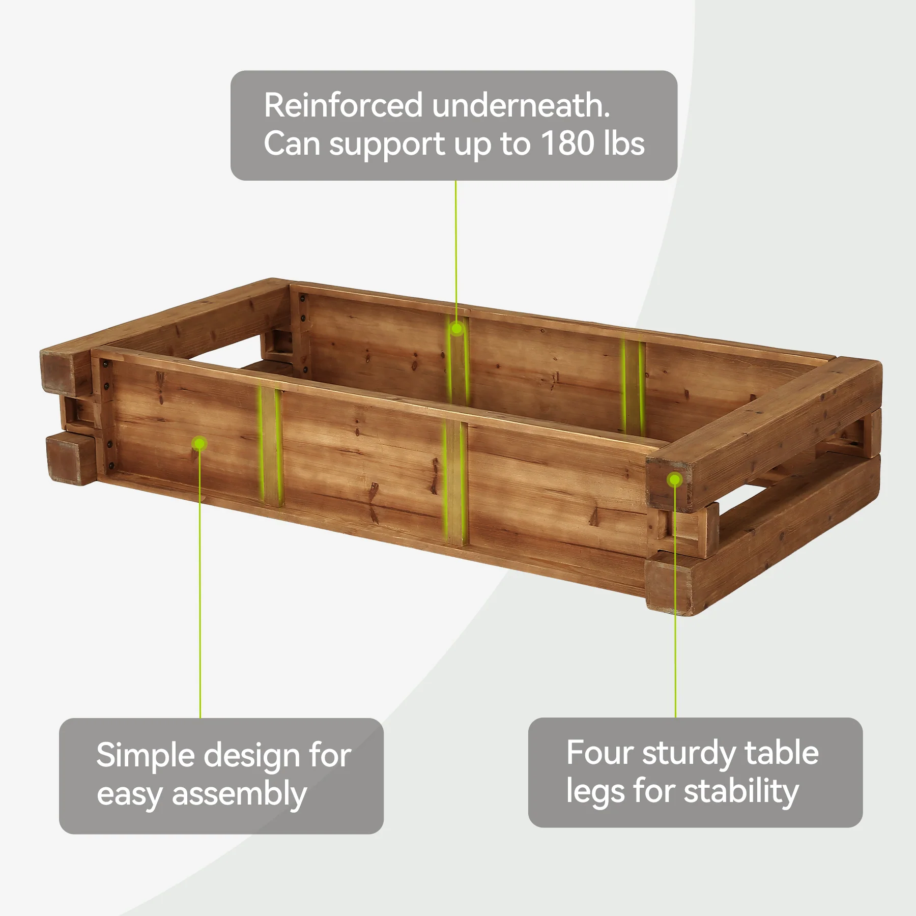 63" Solid Wood Console Table with Storage Shelf, Farmhouse Entryway Sofa Table for Hallway & Living Room - Image 6