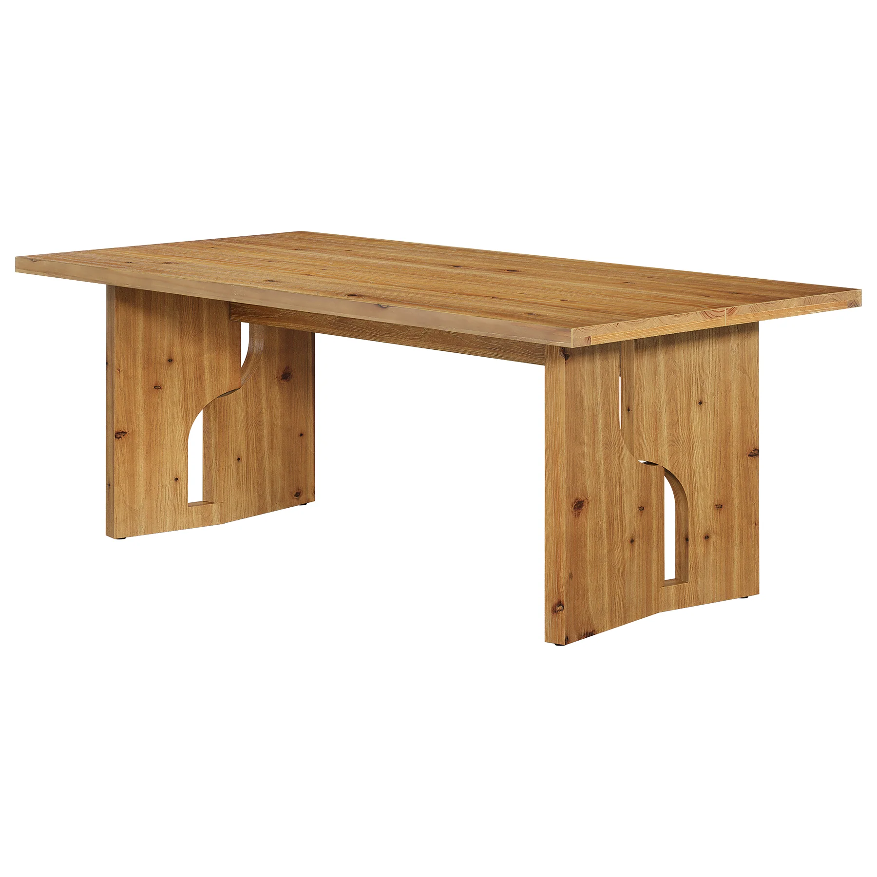 63" Solid Wood Dining Table for 4-6, Farmhouse Kitchen Table with Cutout Bases - Image 10