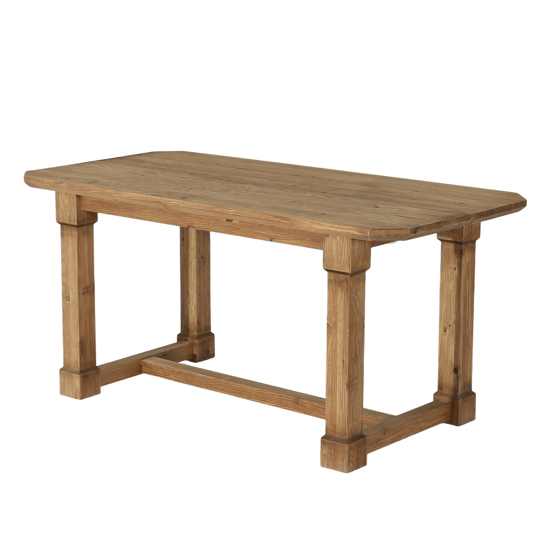 63" Solid Wood Dining Table for 4–6, Farmhouse Rectangular Kitchen Table with Heavy-Duty Legs & Crossbar Support - Image 10