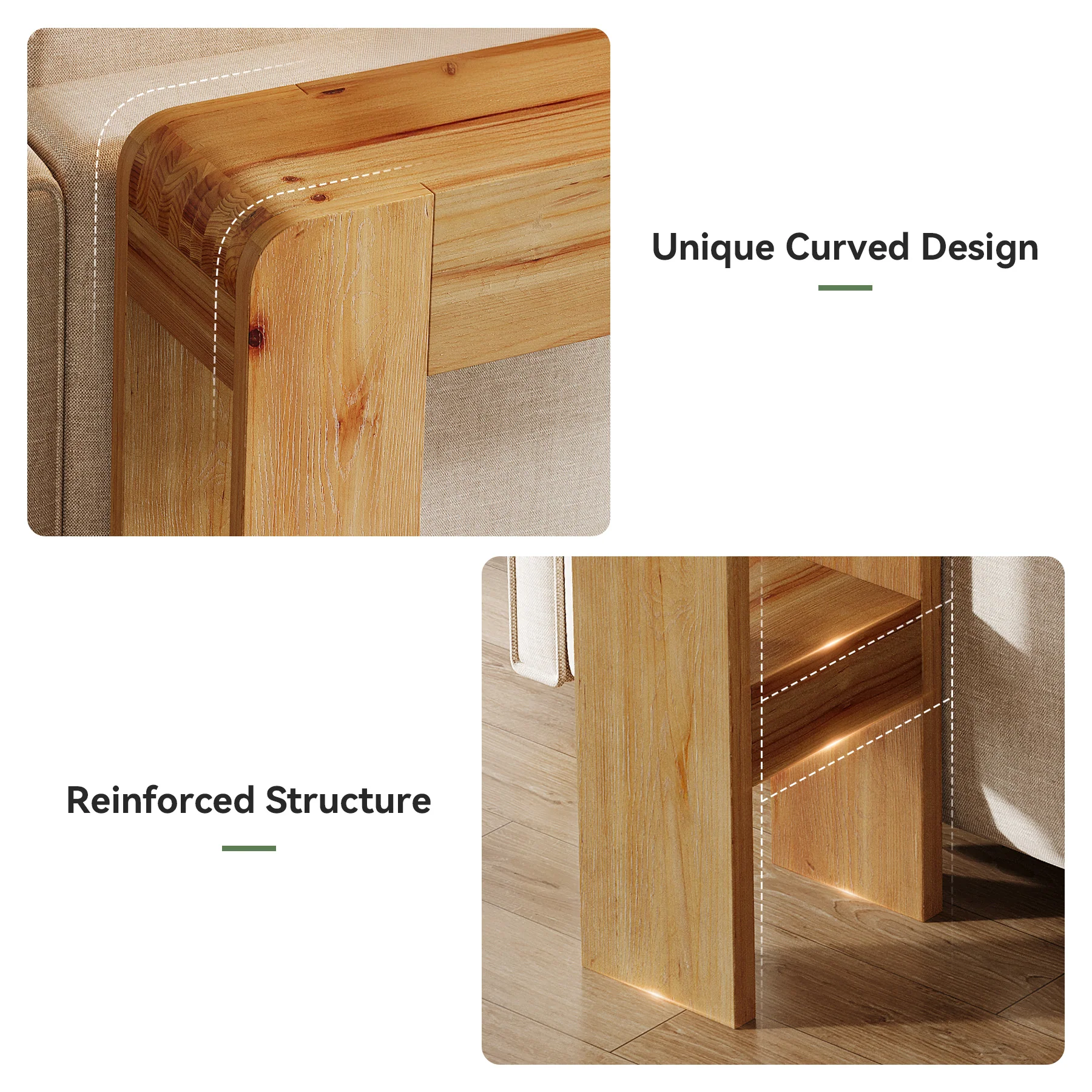 63" Solid Wood Farmhouse Console Table, Narrow Sofa Table for Entryway, Hallway, or Behind Couch - Image 6