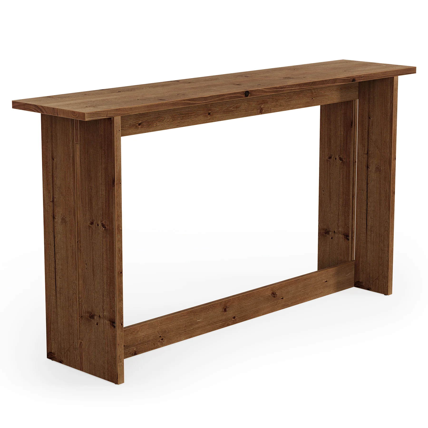 63“ Solid Wood Farmhouse Console Table with Bottom Shelf, Entryway Sofa Table for Hallway or Behind Couch - Image 9