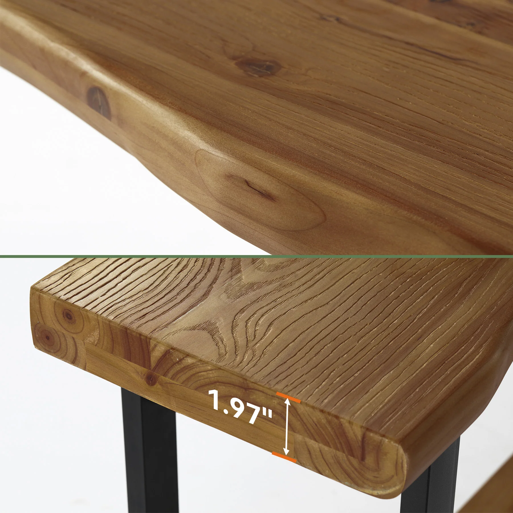 63" Solid Wood Live-Edge Console Table with Metal Legs – Narrow Farmhouse Sofa Table - Image 14