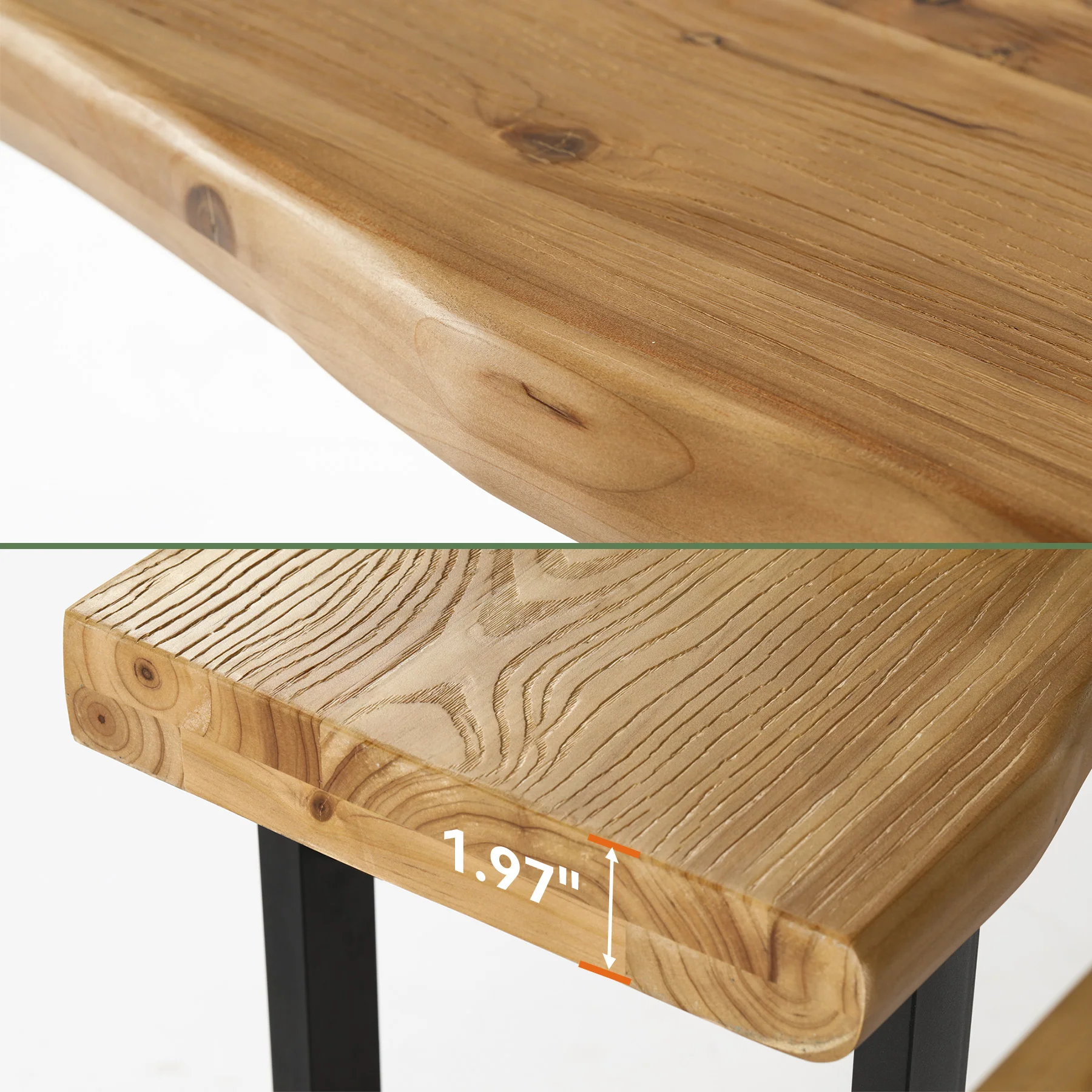 63" Solid Wood Live-Edge Console Table with Metal Legs – Narrow Farmhouse Sofa Table - Image 9