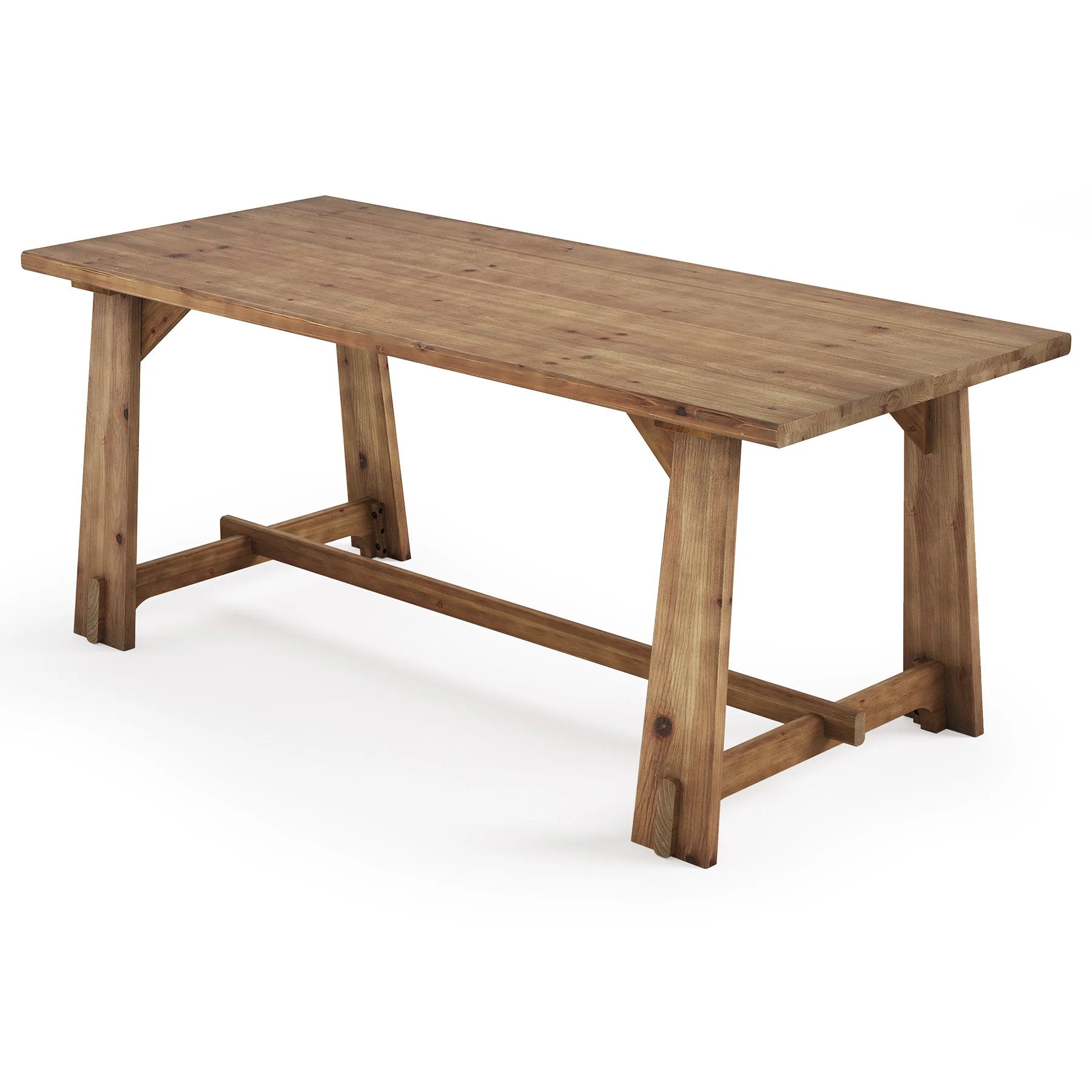 63" Solid Wood Office Desk, Farmhouse Executive Computer Desk with Large Work Surface - Image 9