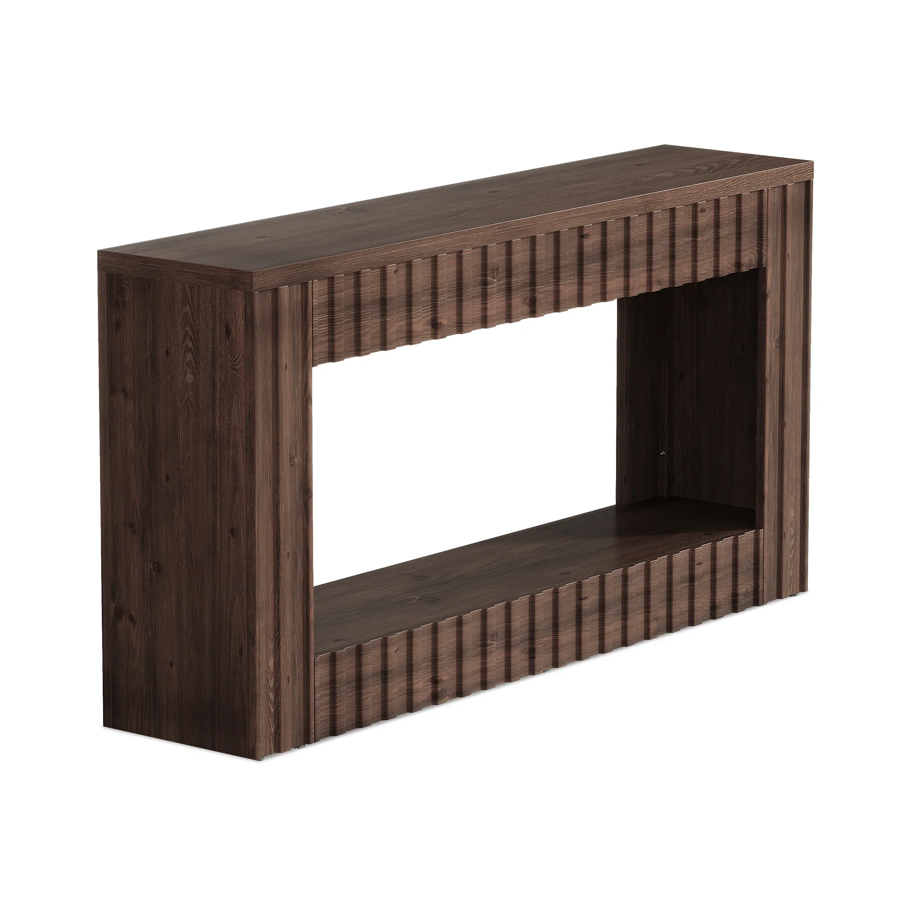 63" Solid Wood Sofa Table, Rustic Console Table with Open Shelf for Entryway, Hallway, or Behind Couch - Image 8