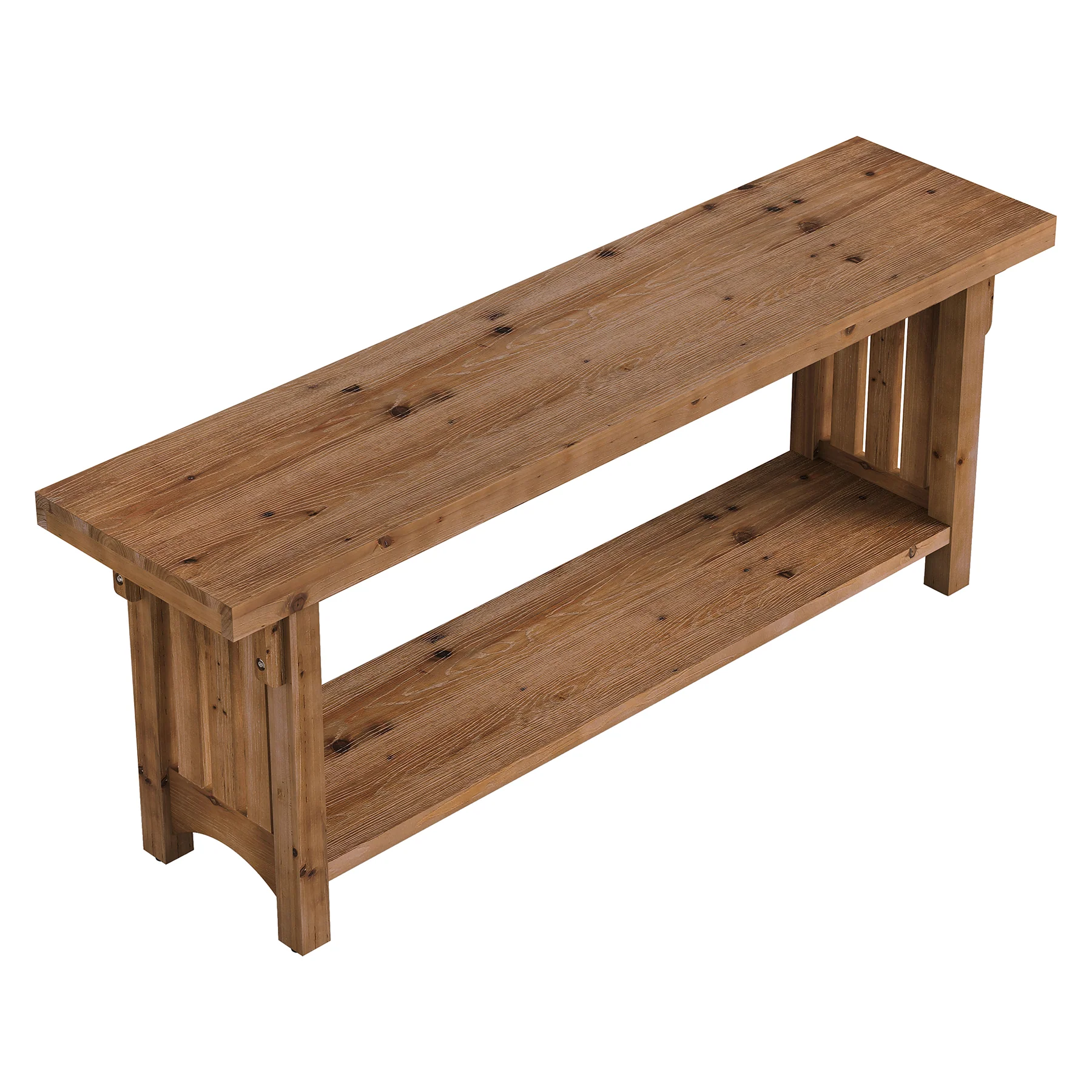 63" Solid Wood TV Stand, Farmhouse Entertainment Center with Storage Shelf for 75" TVs - Image 8