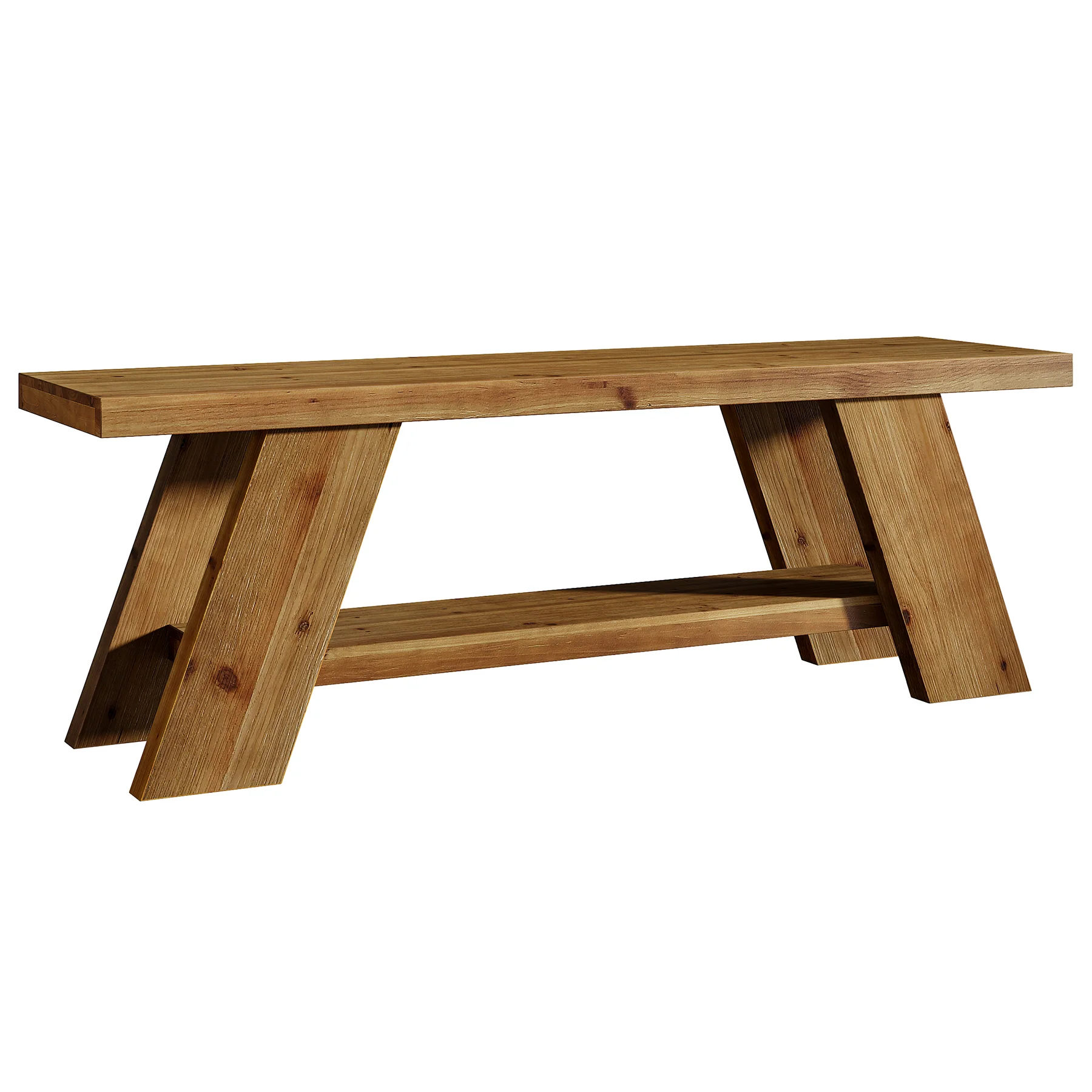 Solid Wood TV Stand with 2-Tier Shelf, 63" TV Media Console for TVs up to 75" - Image 10