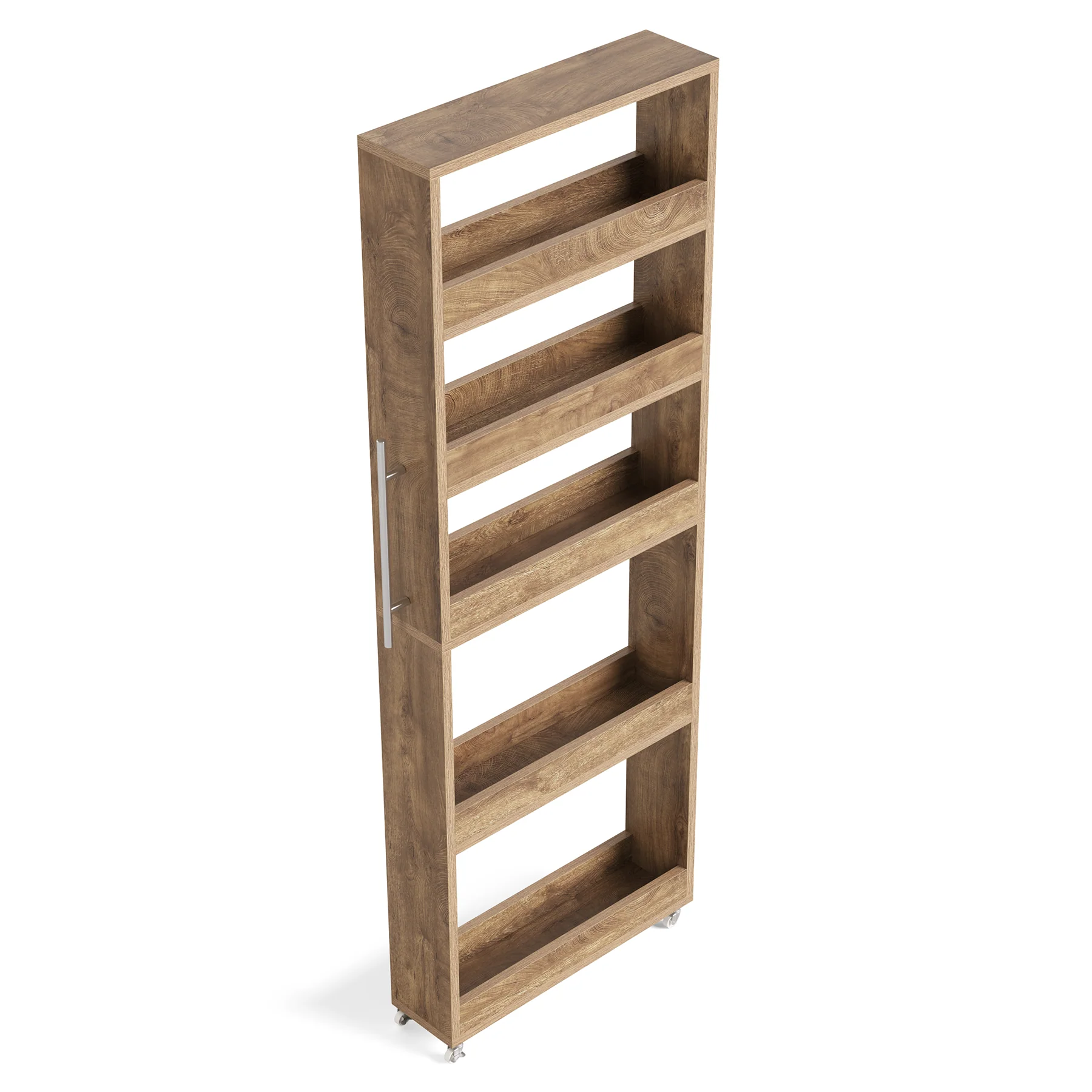63" Utility Cart on Wheels, 5-Tier Narrow Mobile Shelf Organizer - Image 9