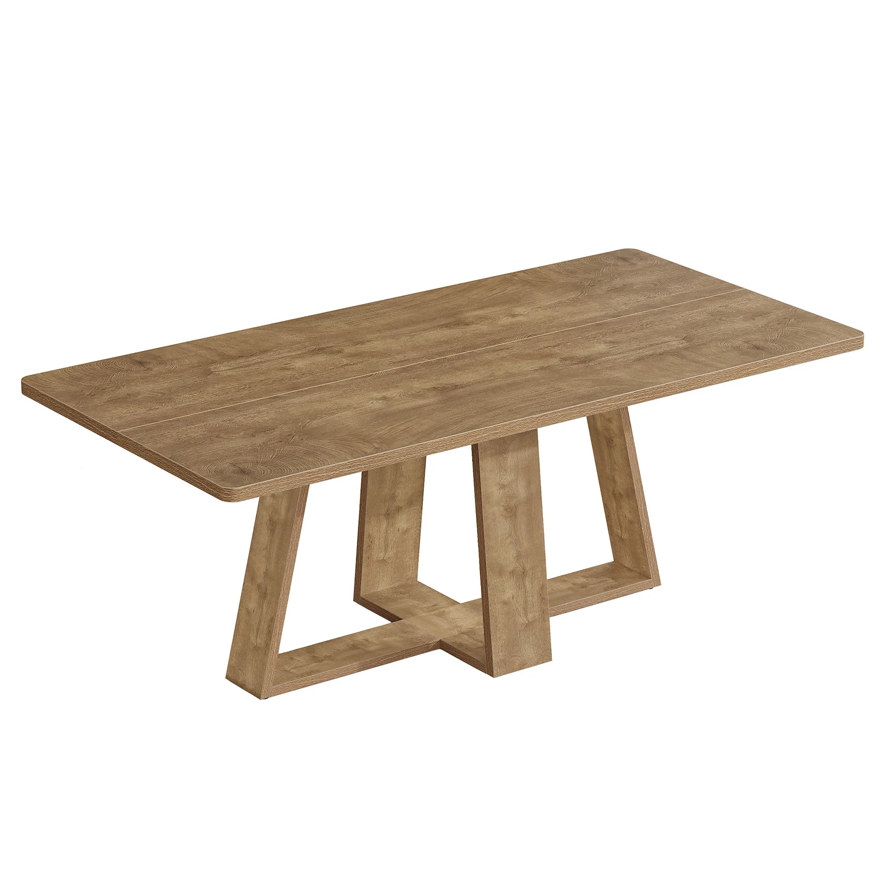 63" Dining Table, Farmhouse Kitchen Table with Wooden Pedestal for Kitchen - Image 9