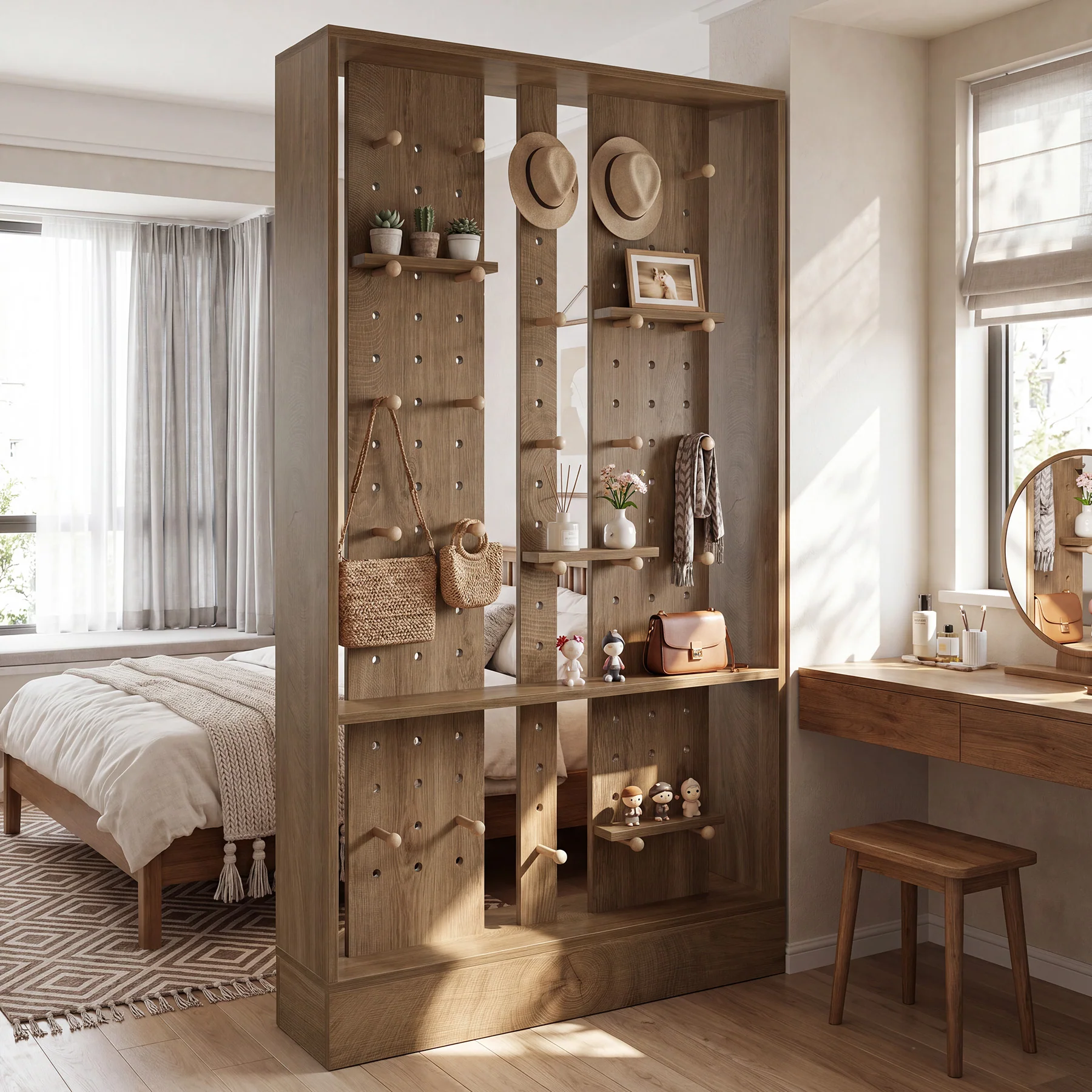 69.7" Wall Room Divider, Freestanding Privacy Screen with Removable Boards and 25 pcs Sticks - Image 4