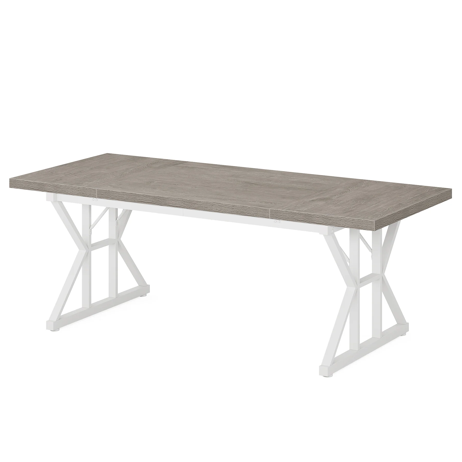 70.8" Farmhouse Dining Table for 6, Rectangular Wood Kitchen Table with Metal Legs - Image 19