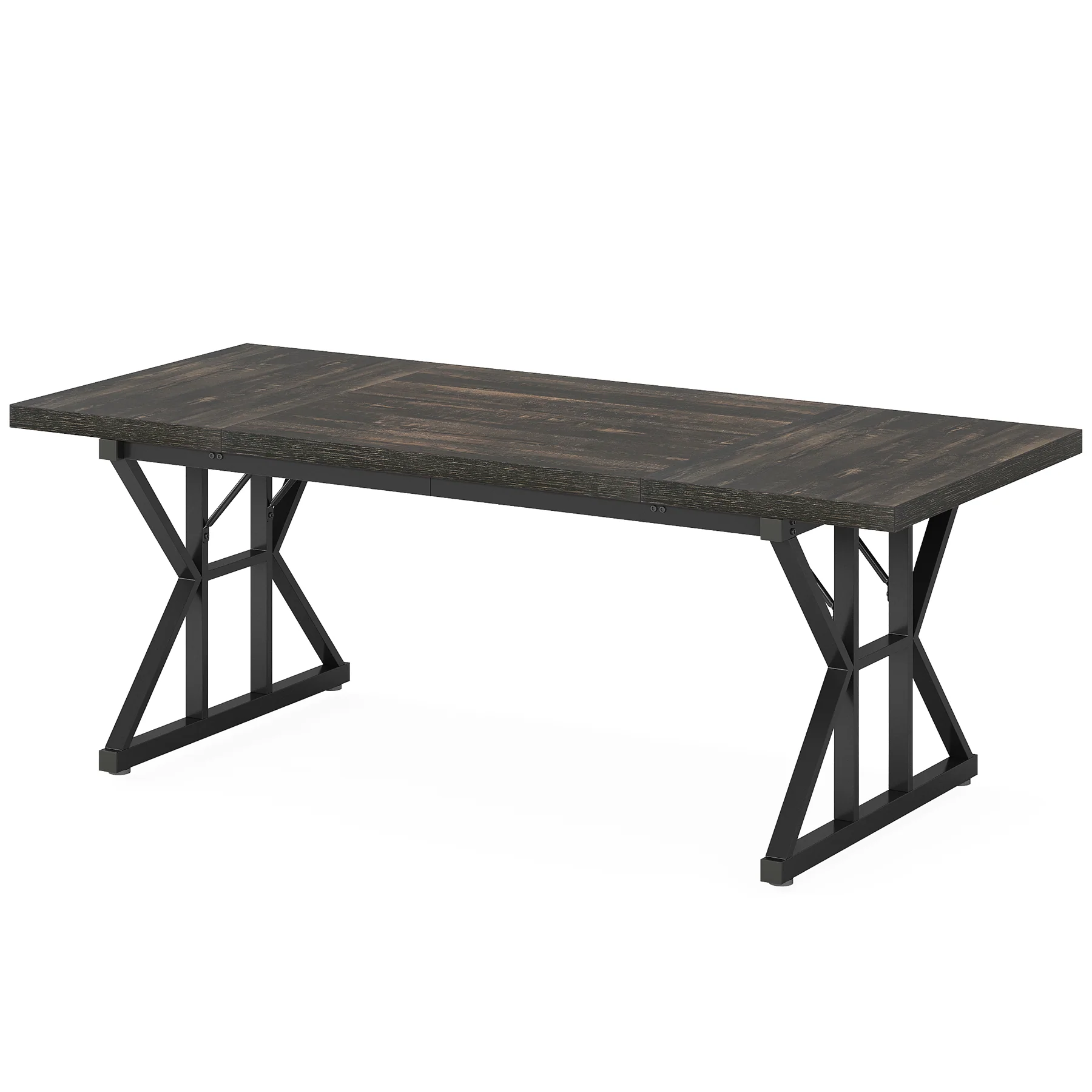70.8" Farmhouse Dining Table for 6, Rectangular Wood Kitchen Table with Metal Legs - Image 27