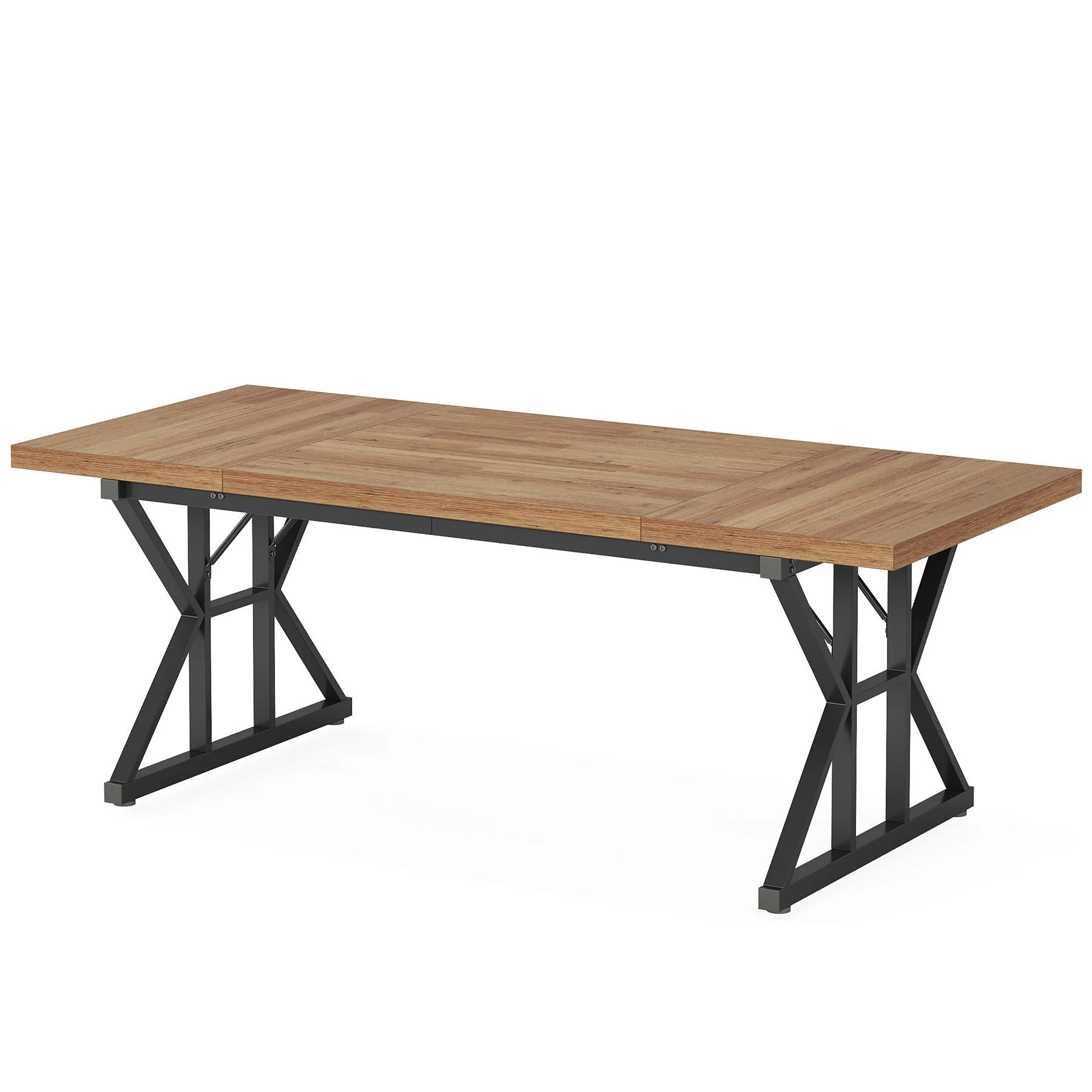 70.8" Farmhouse Dining Table for 6, Rectangular Wood Kitchen Table with Metal Legs - Image 31