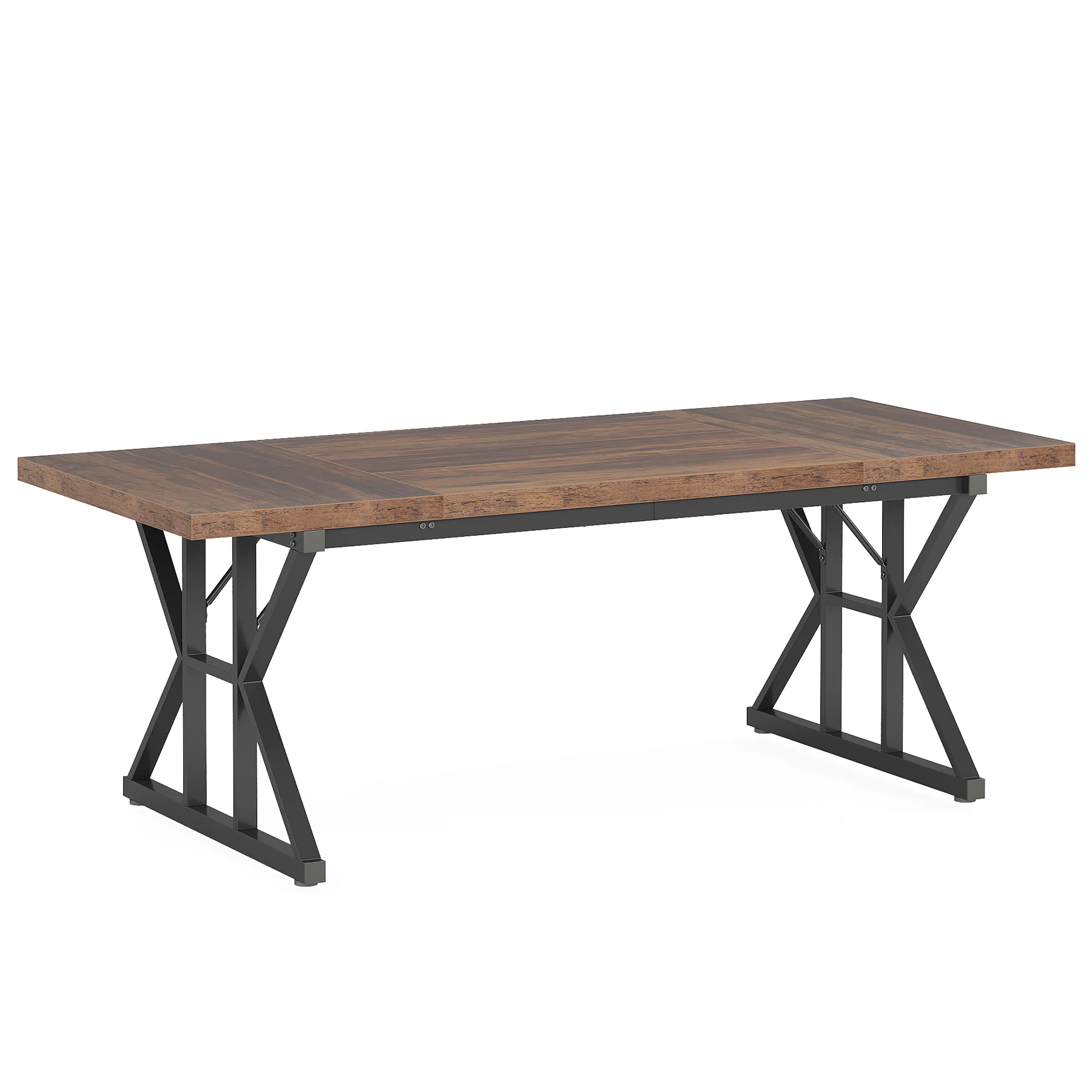 70.8" Farmhouse Dining Table for 6, Rectangular Wood Kitchen Table with Metal Legs - Image 32