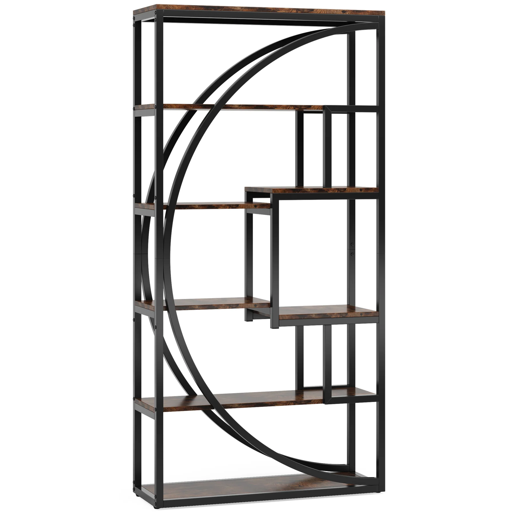 70.8” Tall Modern Geometric Bookcase, 5-Tier Etagere with 8 Open Shelves - Image 23