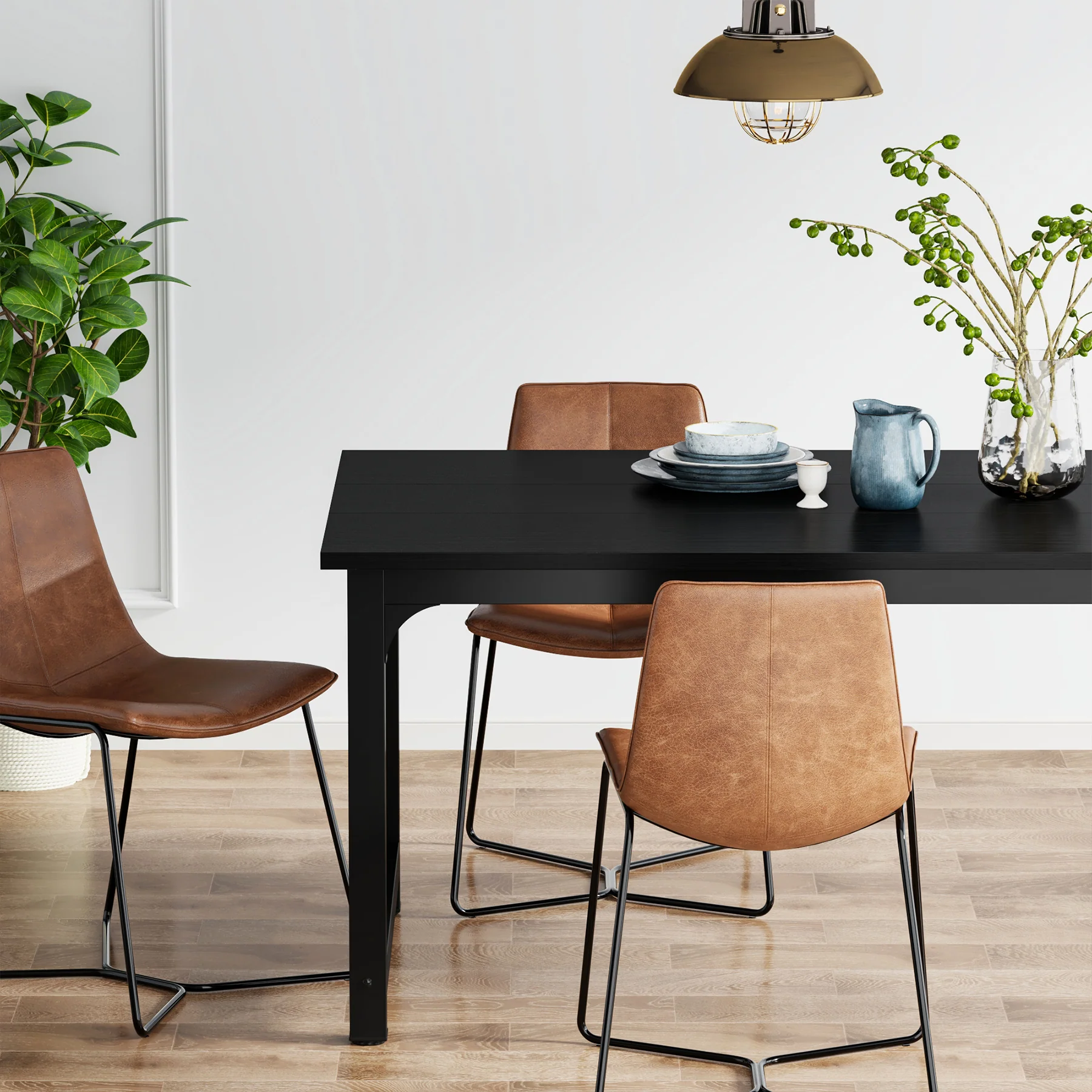 63" Rectangular Dining Table for 6–8 People, Industrial Wood Kitchen Table - Image 22