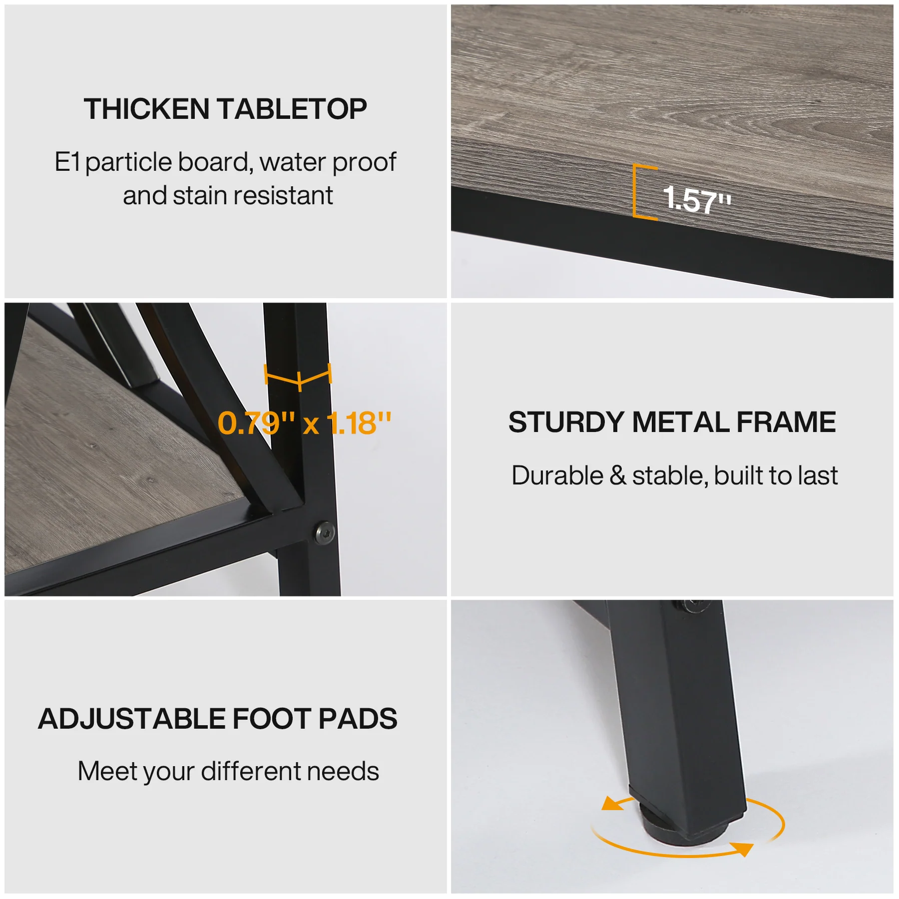 70.9" 2-Tier Industrial Console Table, Sofa Table with Shelves for Living Room or Entryway - Image 13