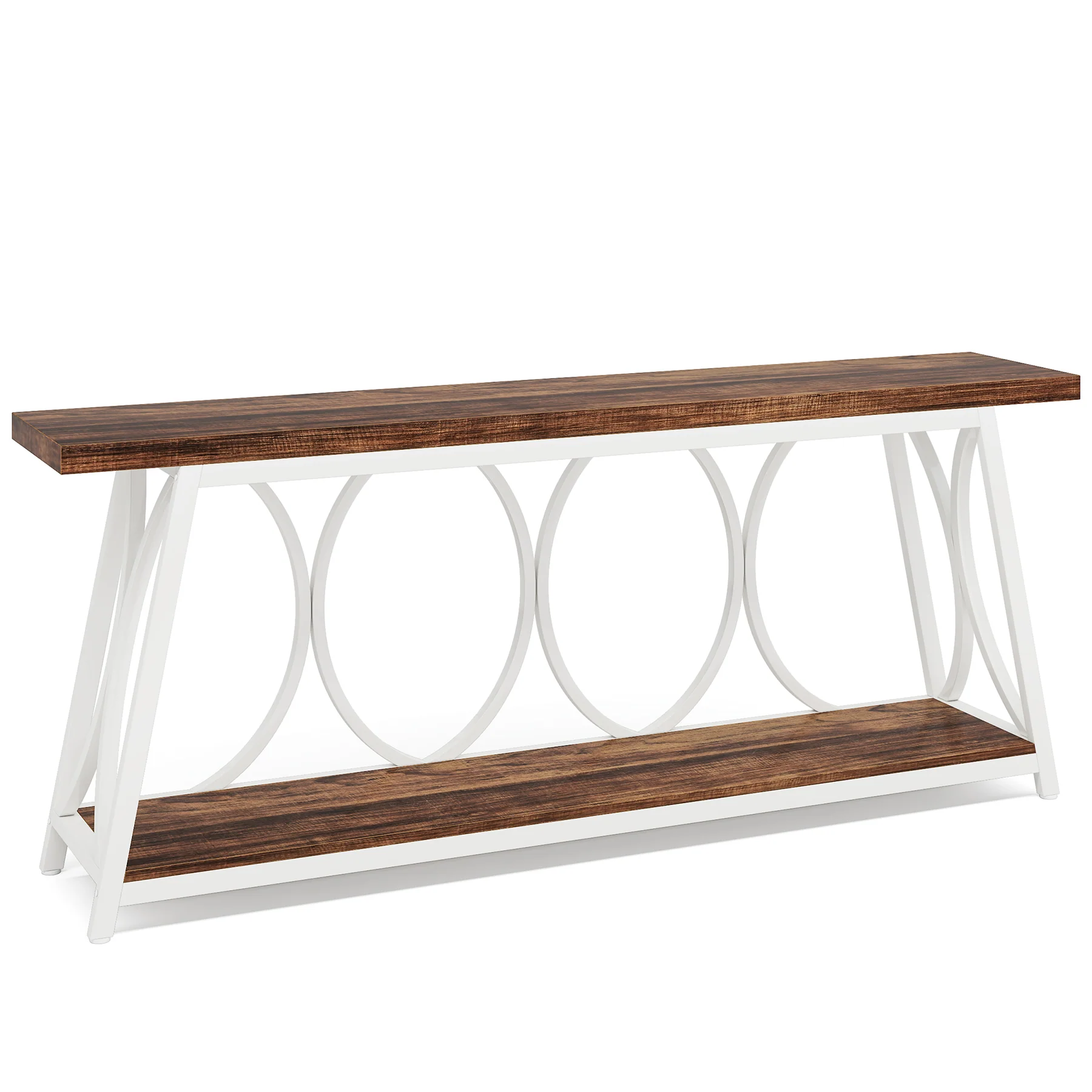 70.9" 2-Tier Industrial Console Table, Sofa Table with Shelves for Living Room or Entryway - Image 24