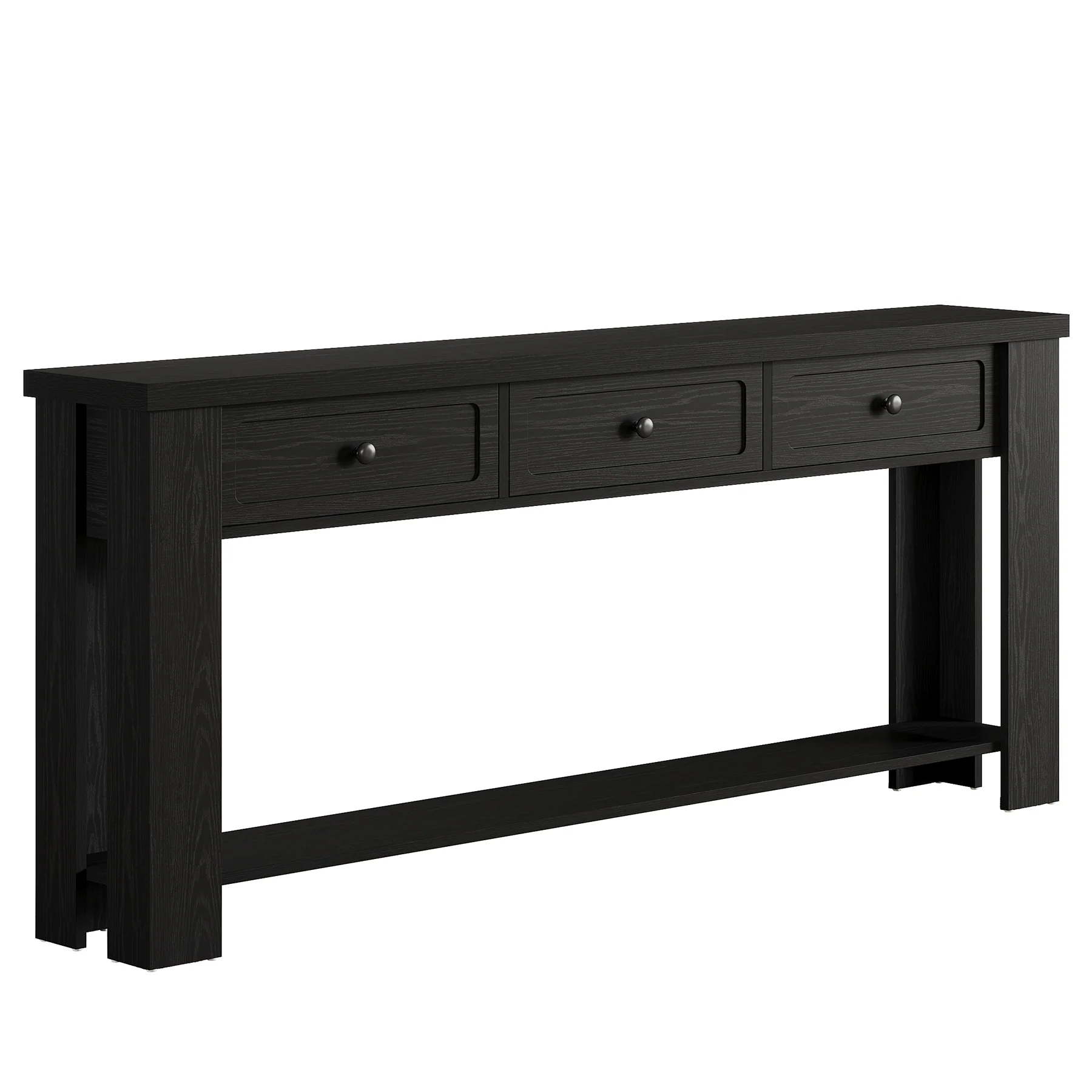 70.9" Extra-Long Console Table with 3 Drawers, Narrow Farmhouse Entryway Sofa Table with Shelf for Hallway or Behind Couch - Image 15