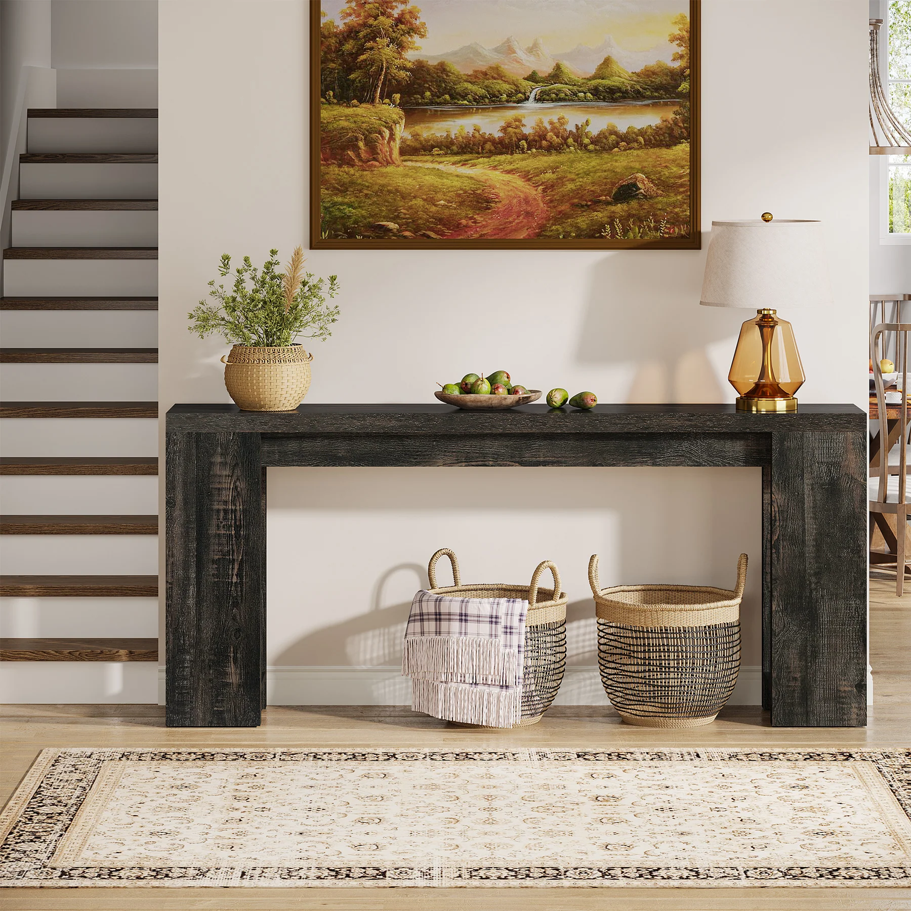 70.9" Extra Long Farmhouse Console Table, Narrow Sofa Table for Entryway - Image 20