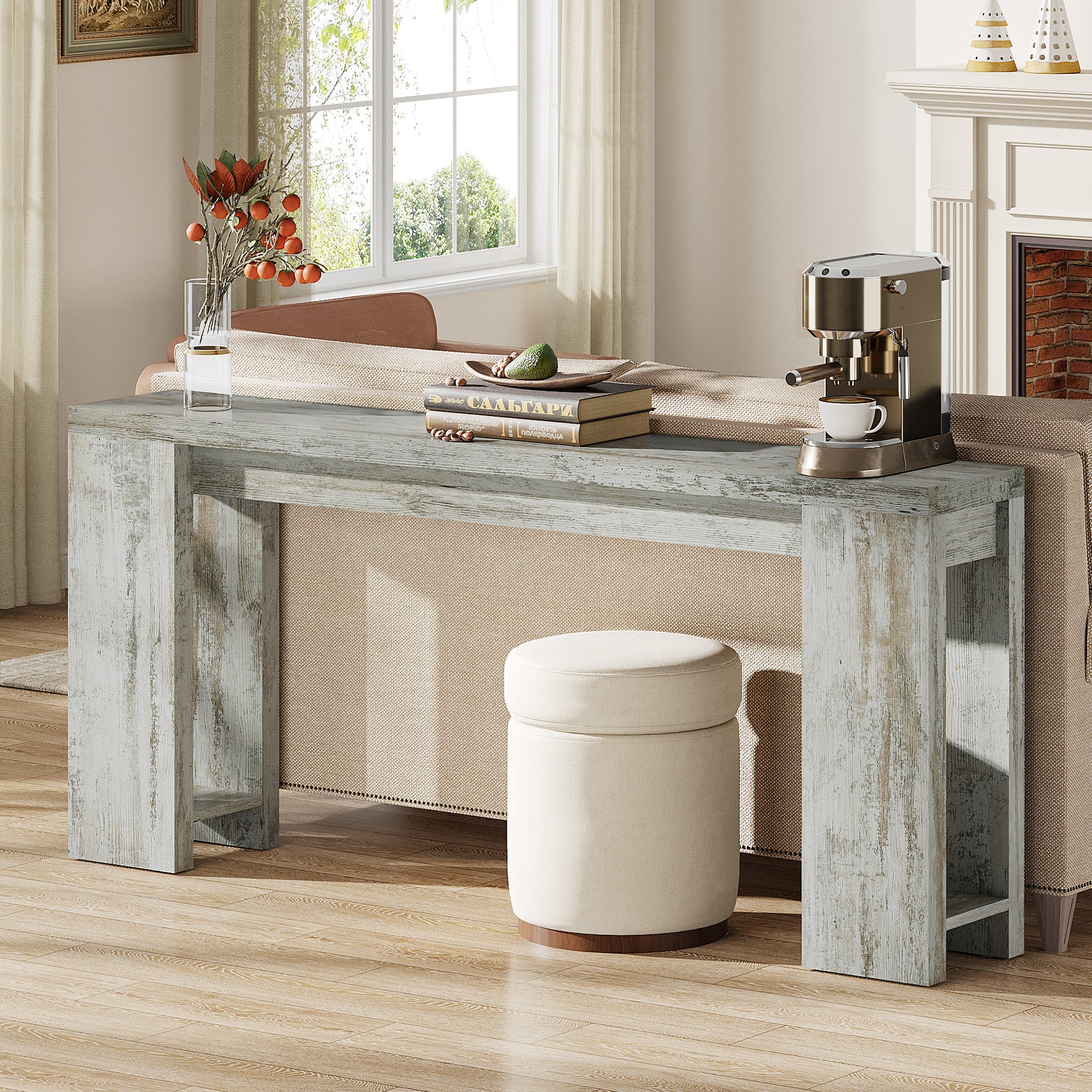 70.9" Extra Long Farmhouse Console Table, Narrow Sofa Table for Entryway - Image 26
