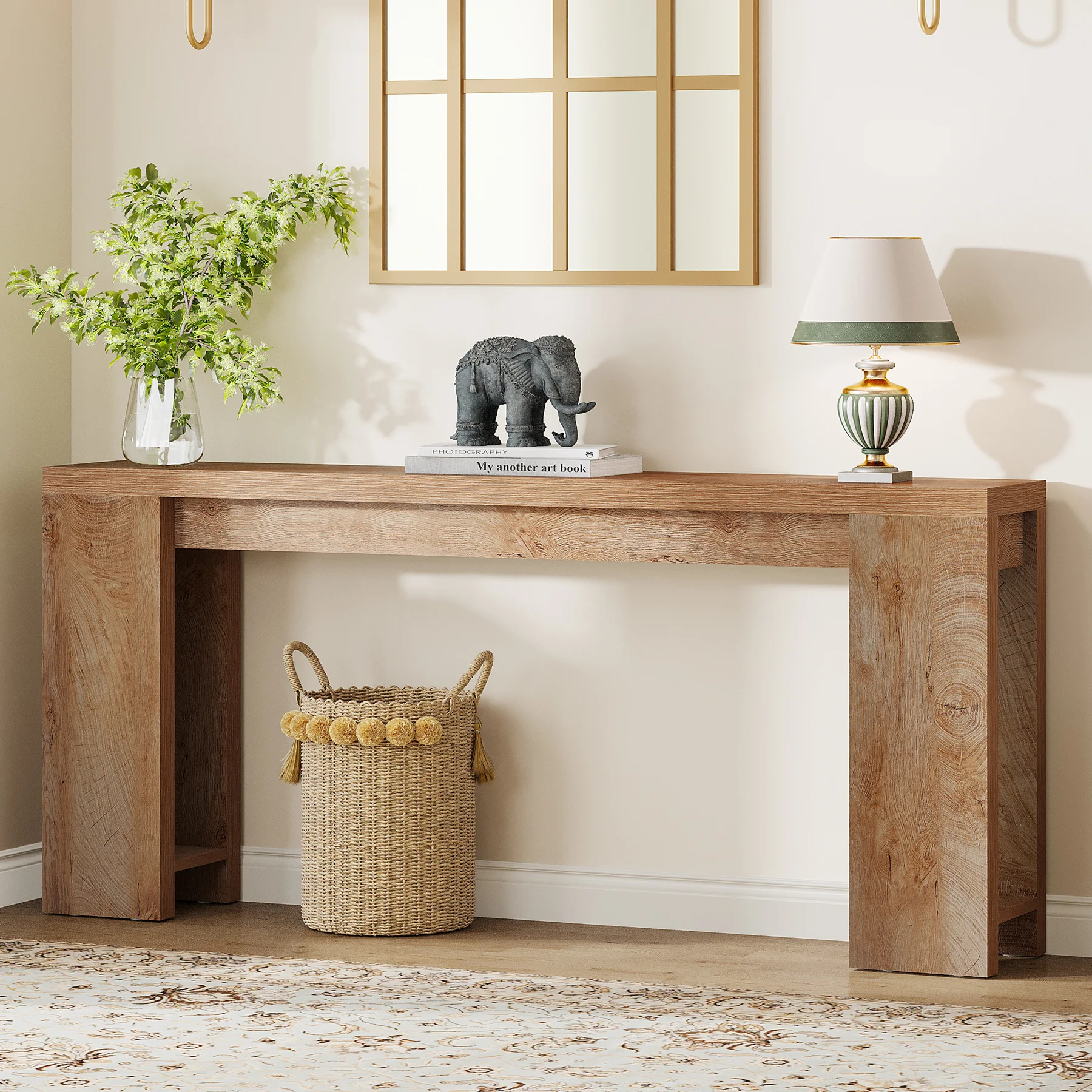 70.9" Extra Long Farmhouse Console Table, Narrow Sofa Table for Entryway - Image 8