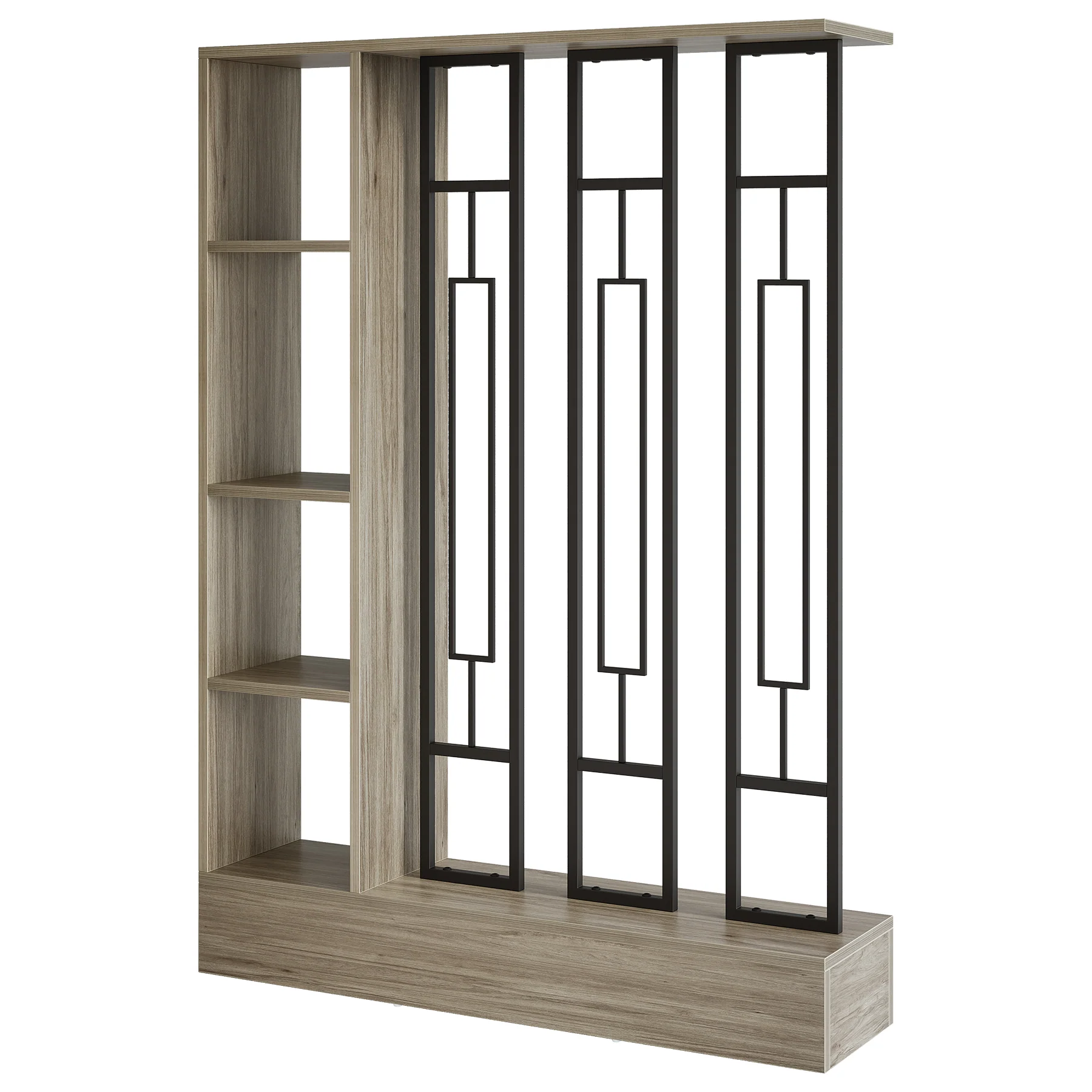 70.9" Wall Room Divider, Freestanding Wall Partition with Display Shelves - Image 14