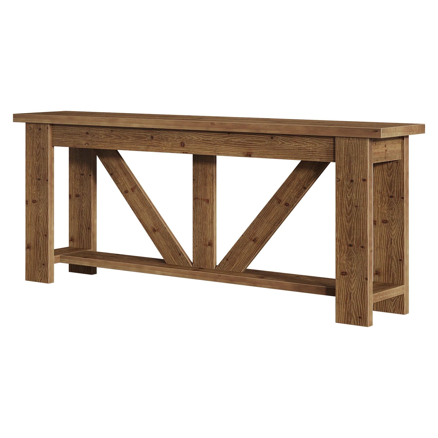 70.9" Solid Wood Console Table, 2-Tier Sofa Table Behind Couch with Storage - Image 10