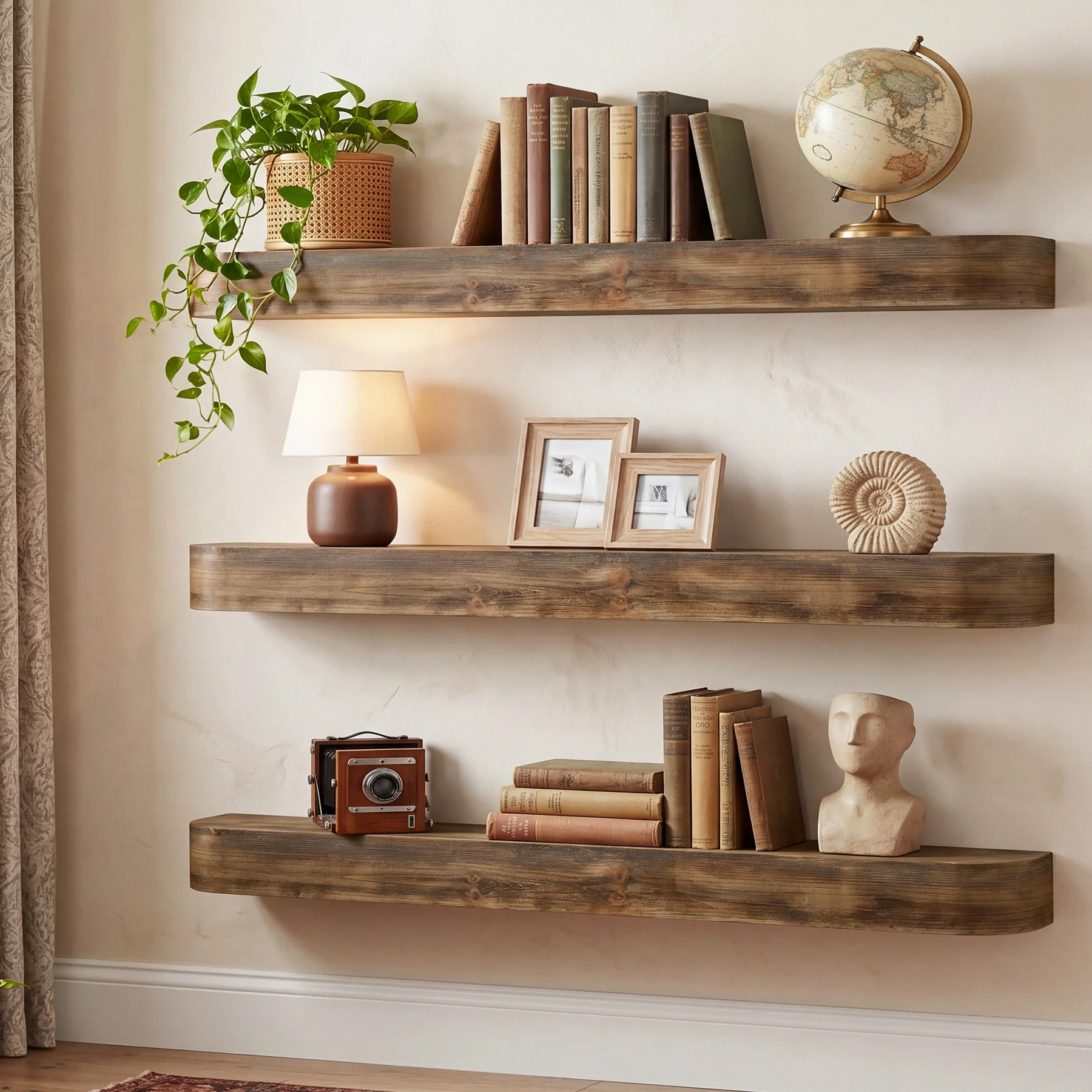 71" Fireplace Mantel, Solid Wood Floating Shelf, Wall Mounted Mantel for Over Fireplace - Image 11