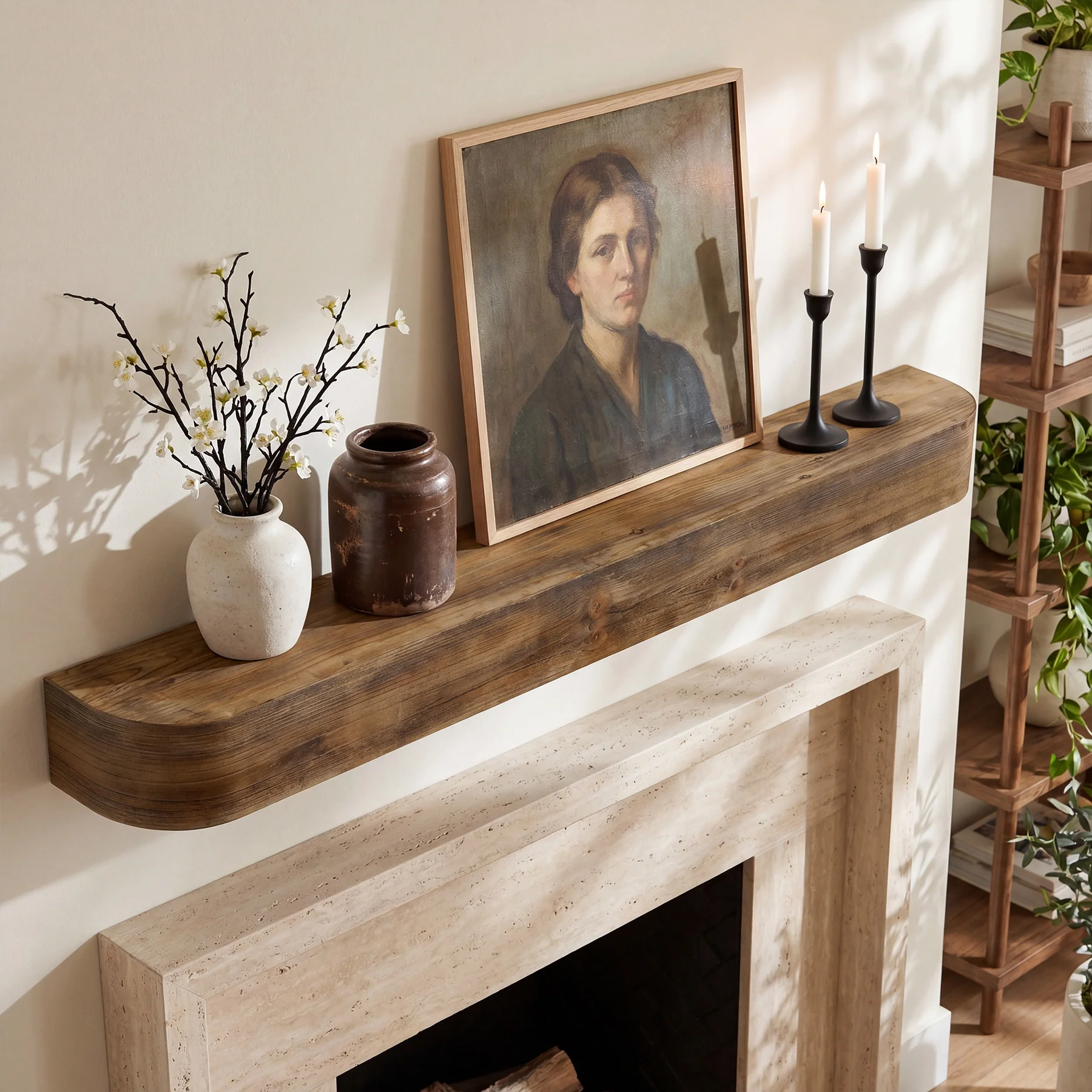71" Fireplace Mantel, Solid Wood Floating Shelf, Wall Mounted Mantel for Over Fireplace - Image 4