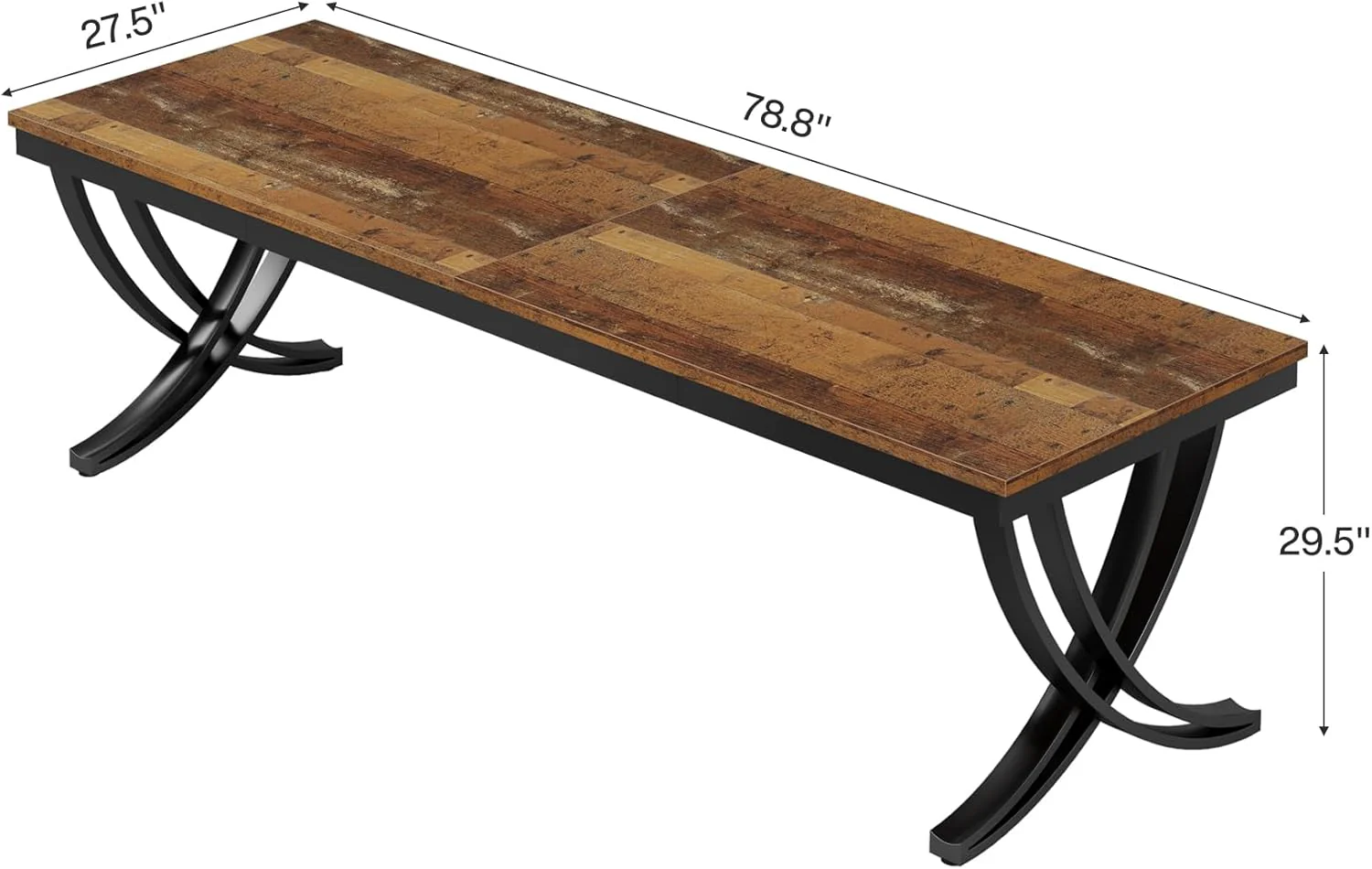 78.74“ Rectangular Dining Table for 6-8, Large Wooden Farmhouse Table - Image 23