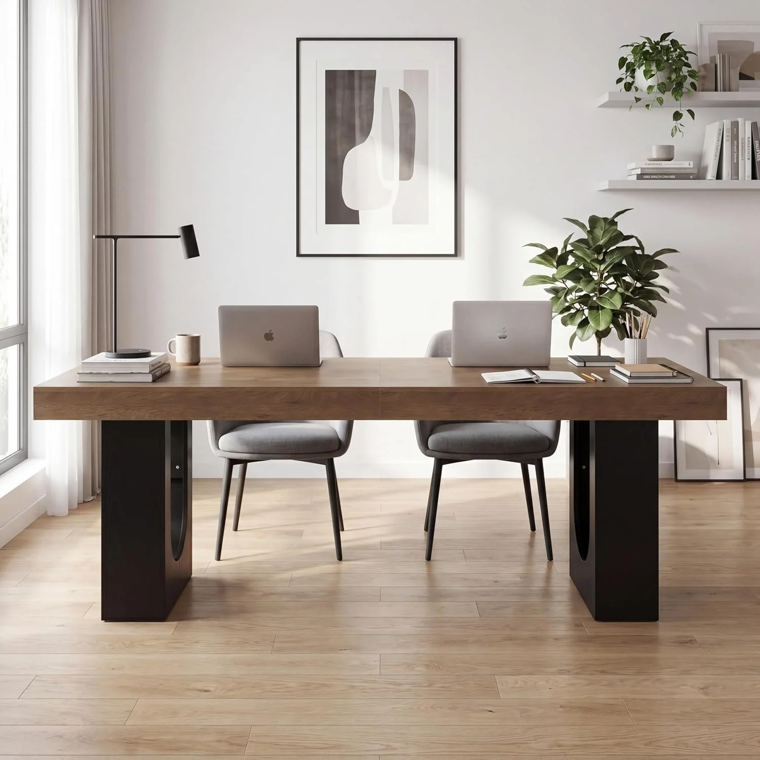 78.7" Extra Long Double Computer Desk, Modern Executive Desks for Home Office - Image 6