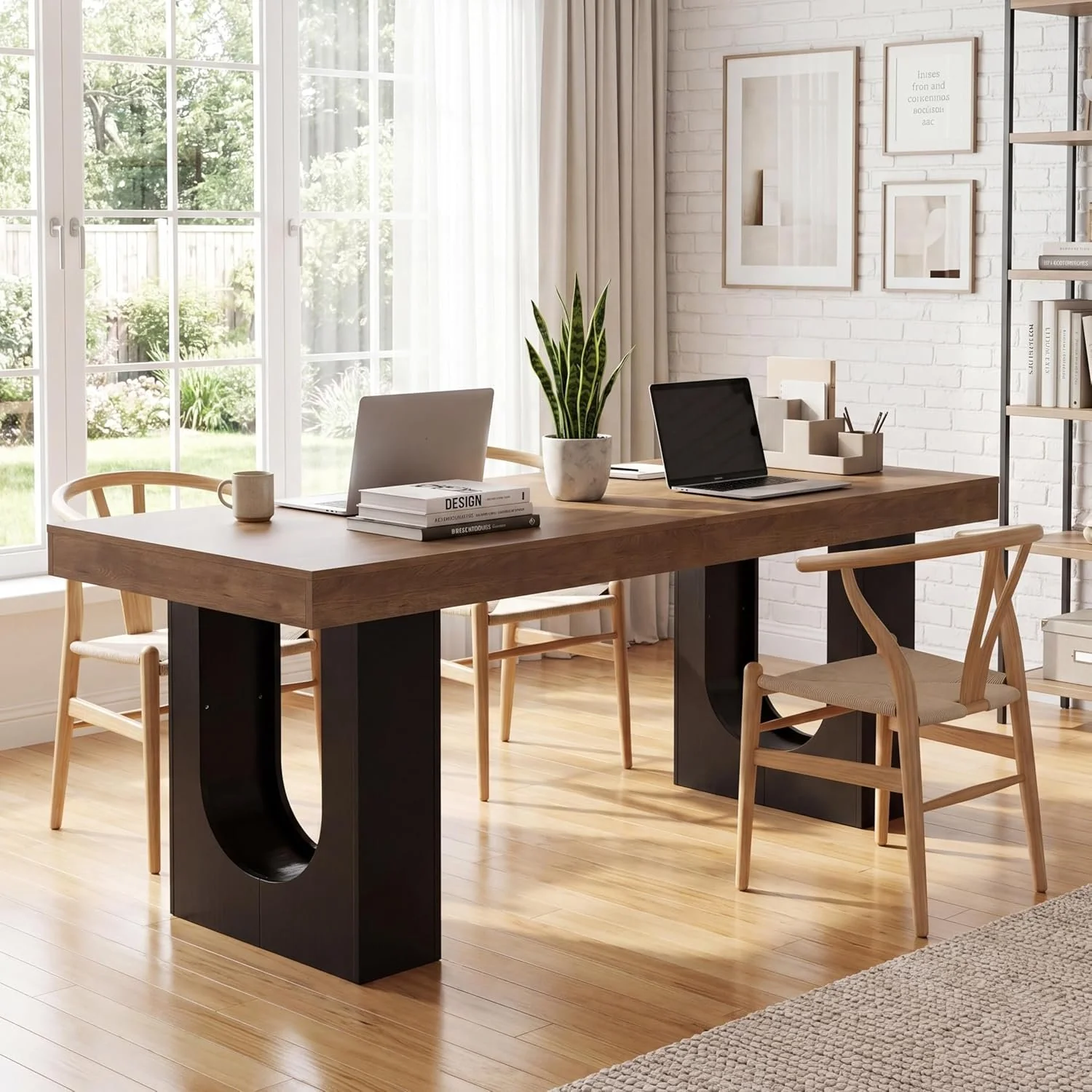 78.7" Extra Long Double Computer Desk, Modern Executive Desks for Home Office - Image 7