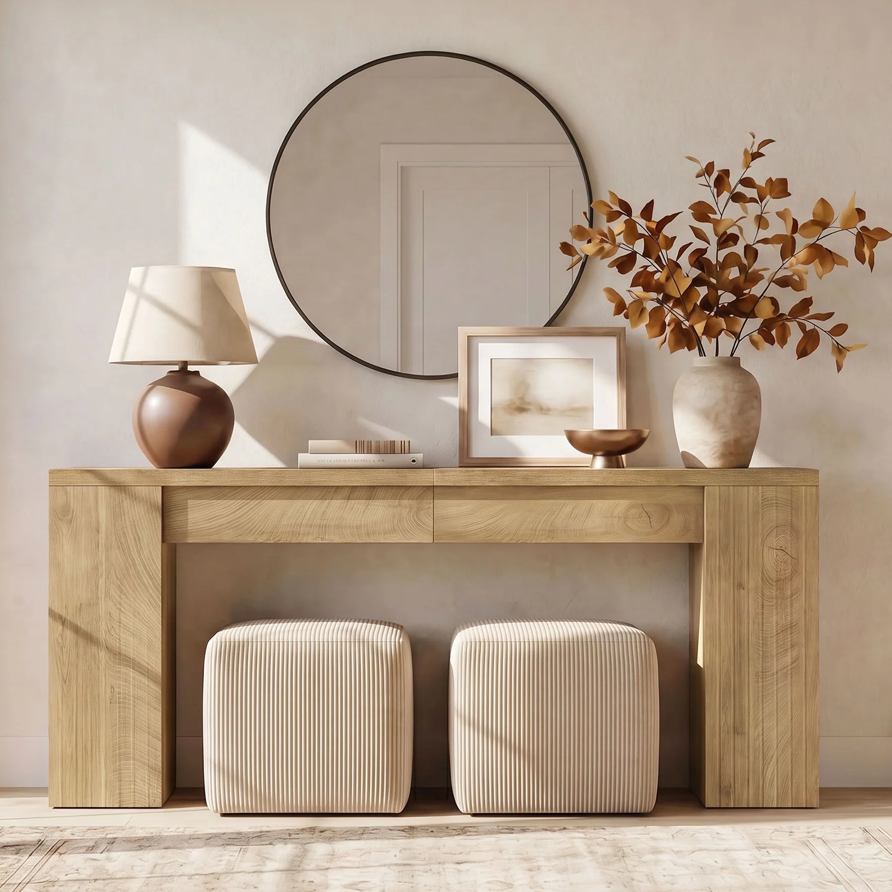 79" Extra Long Console Table, Narrow Sofa Table for Behind Couch, Fluted Entryway Table for Living Room & Hallway - Image 5