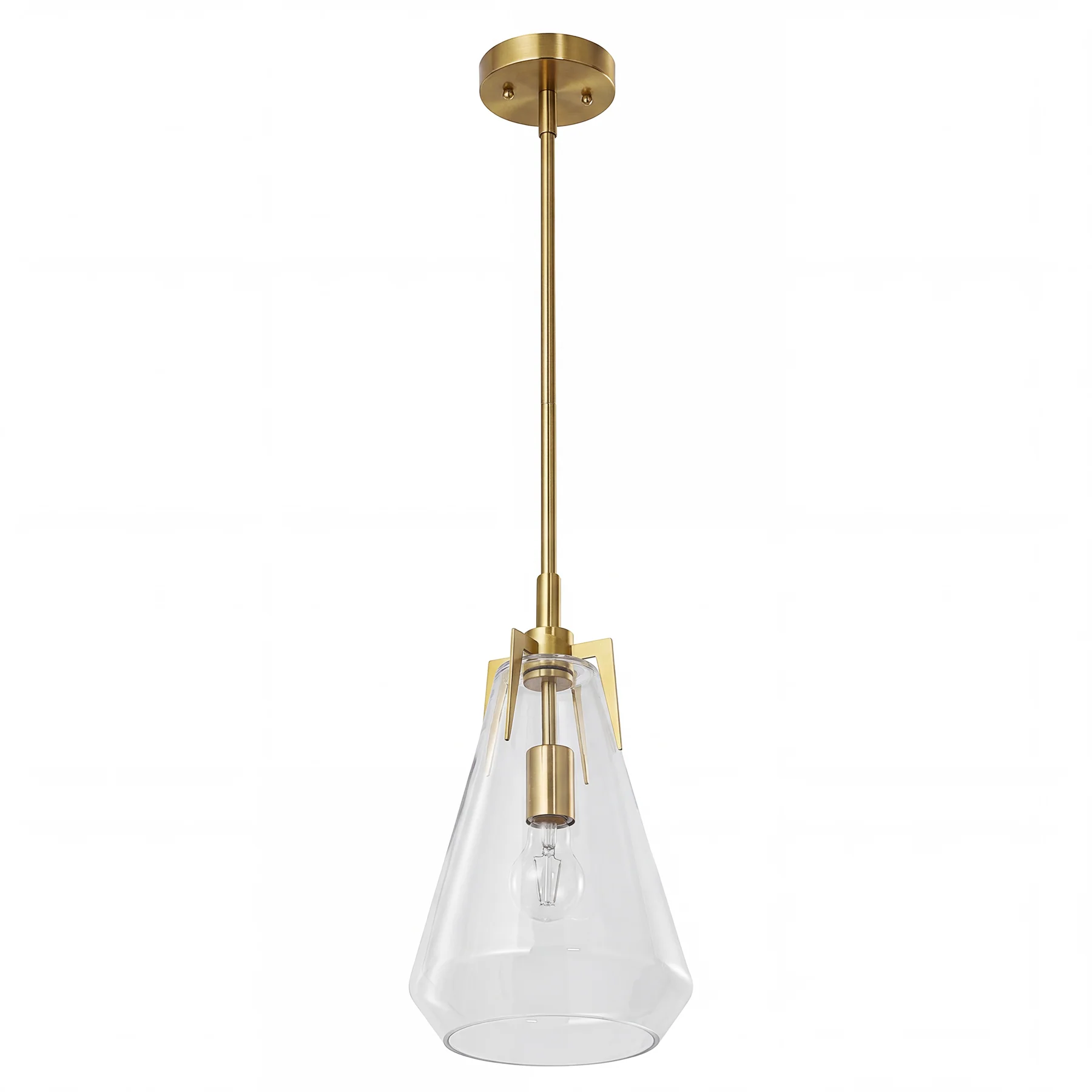 8.5" Single Pendant Light , Modern Hanging Light Fixture with Clear Glass Shade - Image 11