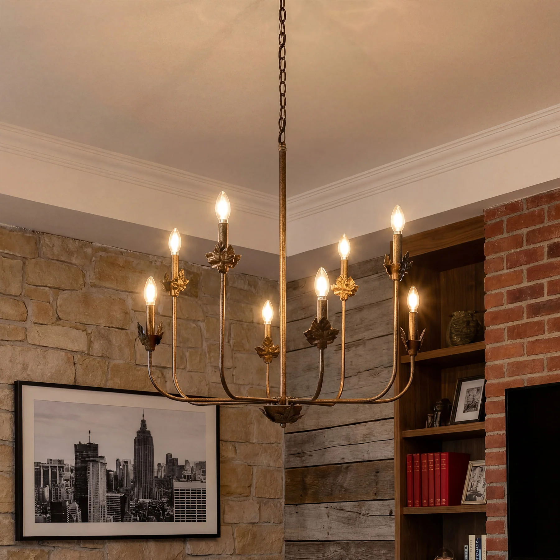 8-Light Chandeliers, 27" Ceiling Light Fixture Pendant Light with Adjustable Chain - Image 4
