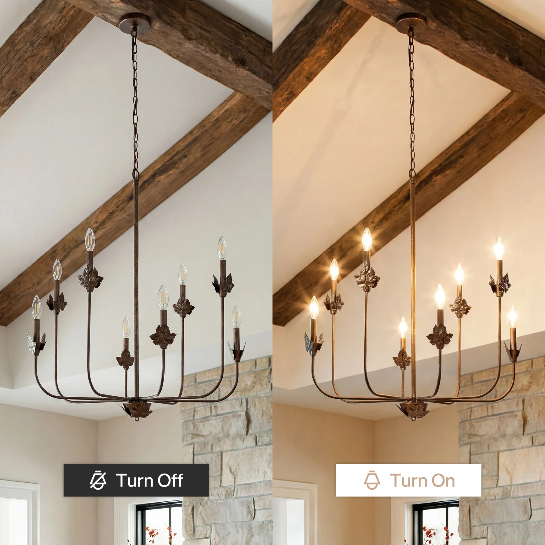 8-Light Chandeliers, 27" Ceiling Light Fixture Pendant Light with Adjustable Chain - Image 7