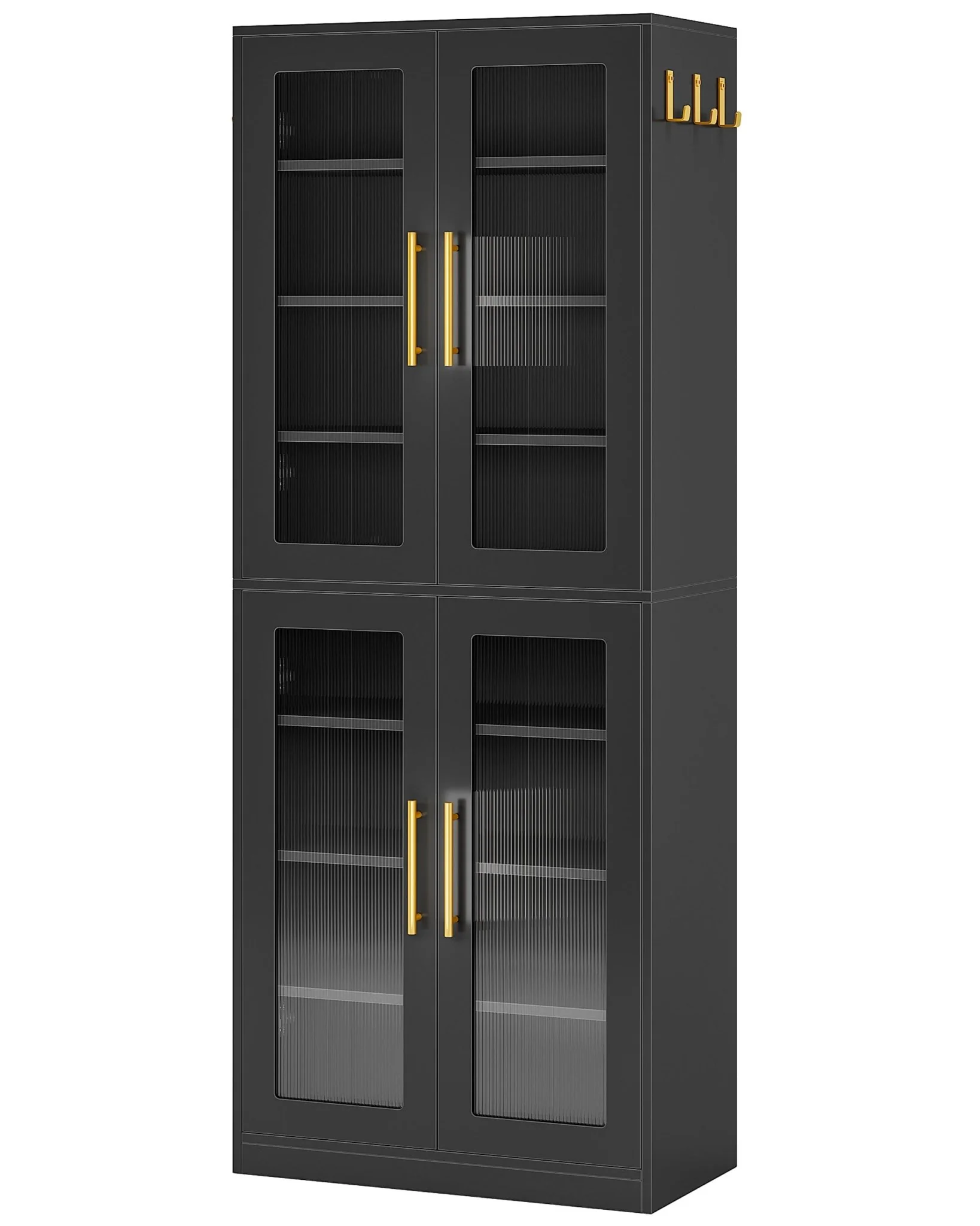 66.9" Tall Shoe Storage Cabinet, 8-Tier Entryway Shoe Organizer Rack with Acrylic Doors and LED Lights - Image 20