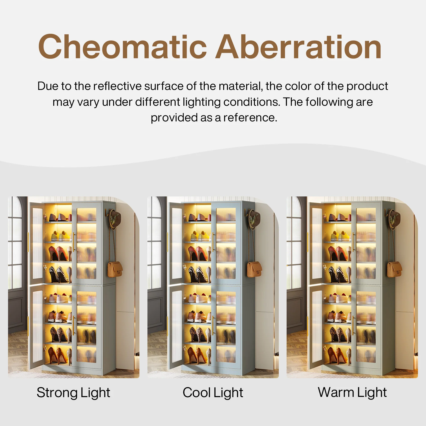 66.9" Tall Shoe Storage Cabinet, 8-Tier Entryway Shoe Organizer Rack with Acrylic Doors and LED Lights - Image 29