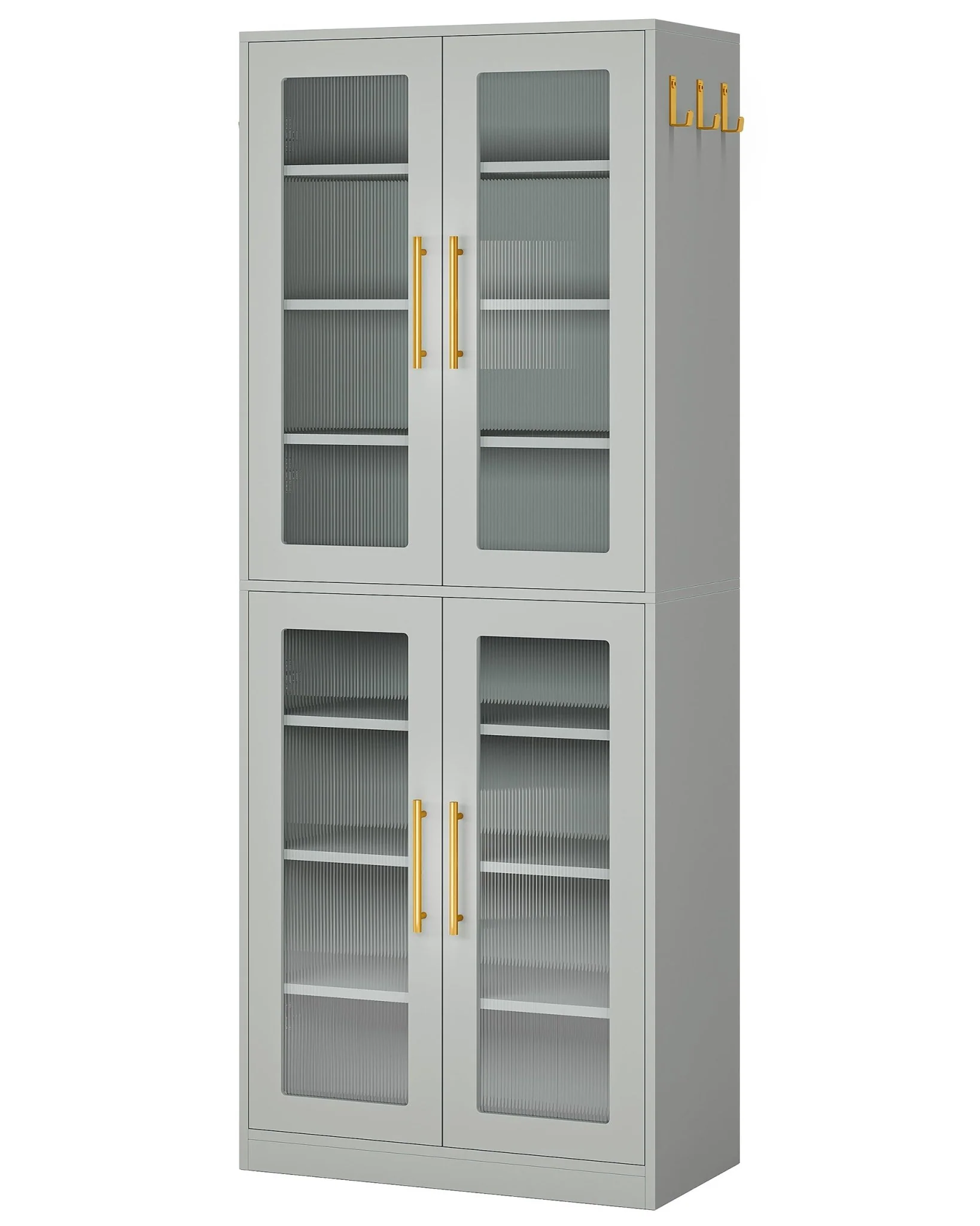 66.9" Tall Shoe Storage Cabinet, 8-Tier Entryway Shoe Organizer Rack with Acrylic Doors and LED Lights - Image 30