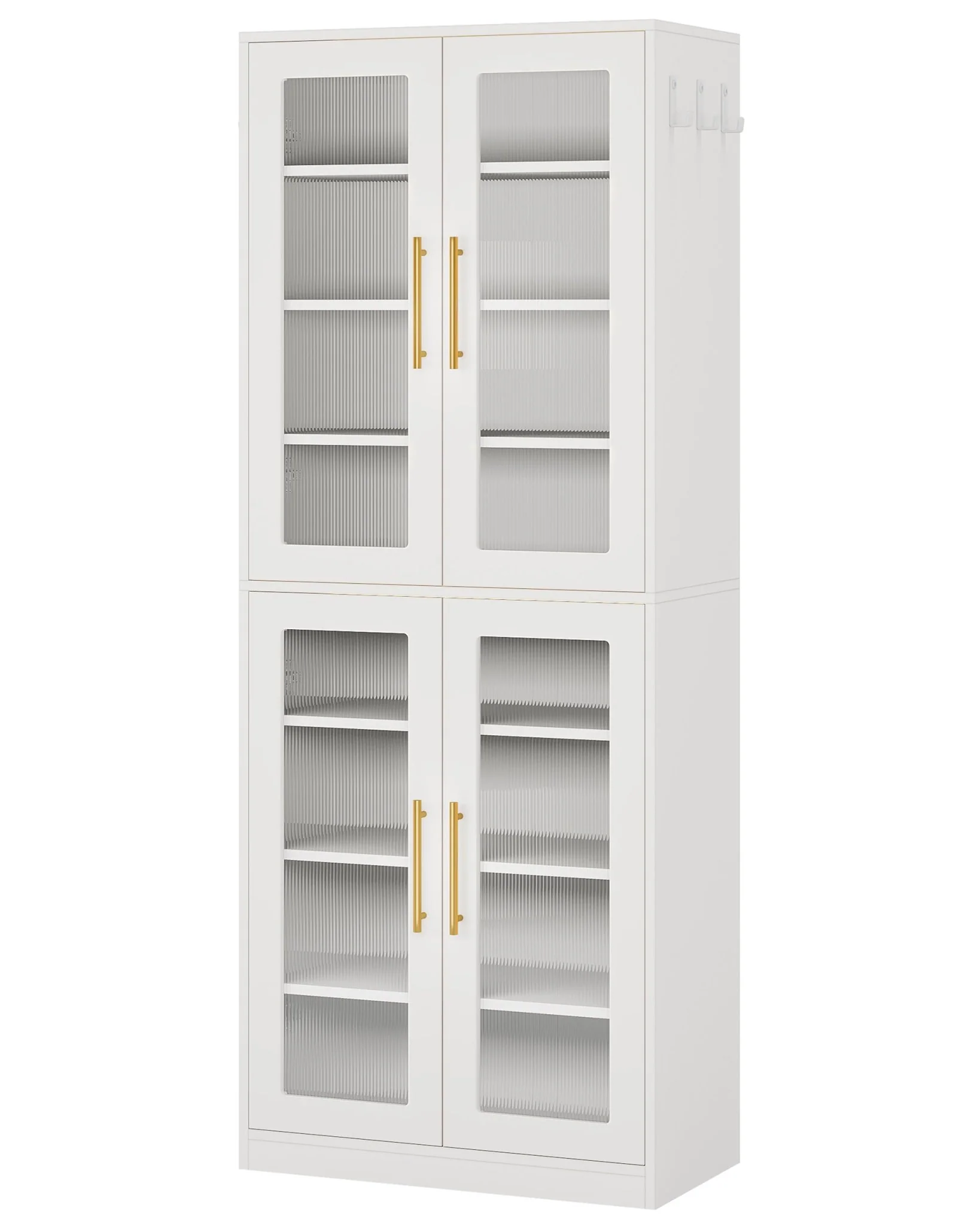 66.9" Tall Shoe Storage Cabinet, 8-Tier Entryway Shoe Organizer Rack with Acrylic Doors and LED Lights - Image 9