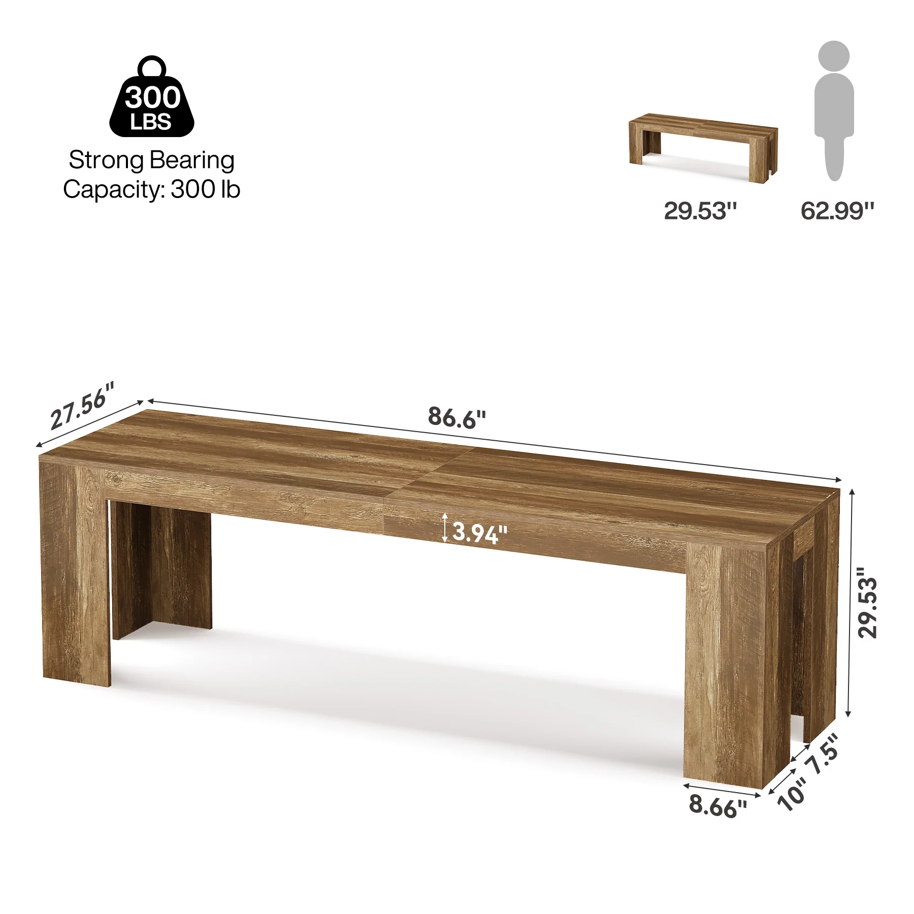 86.6" Two Person Computer Desk, Long Executive Desk with Large Workspace for Home Office - Image 2