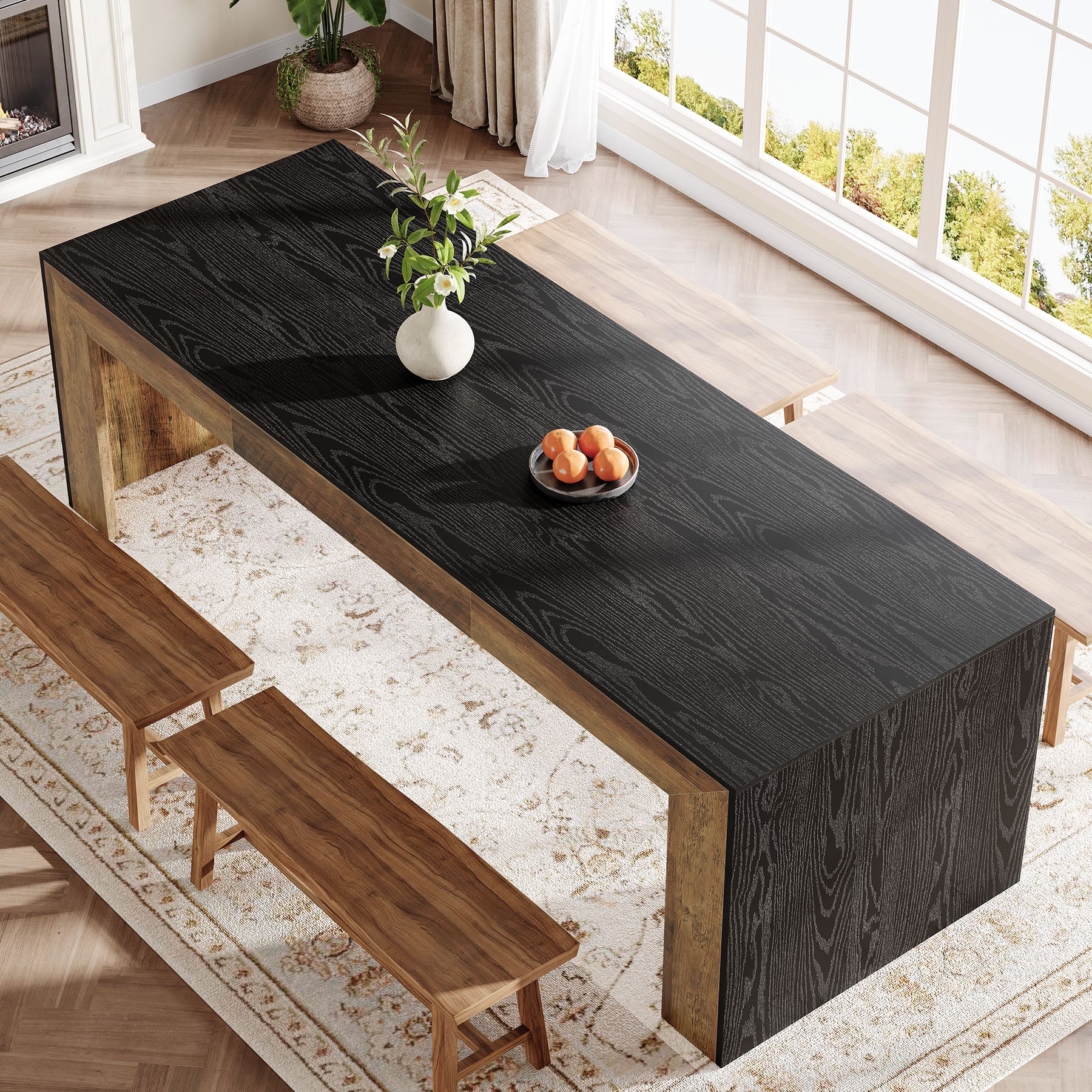 78.7" Long Dining Table, Rectangular Kitchen Table for 6-8 People - Image 4