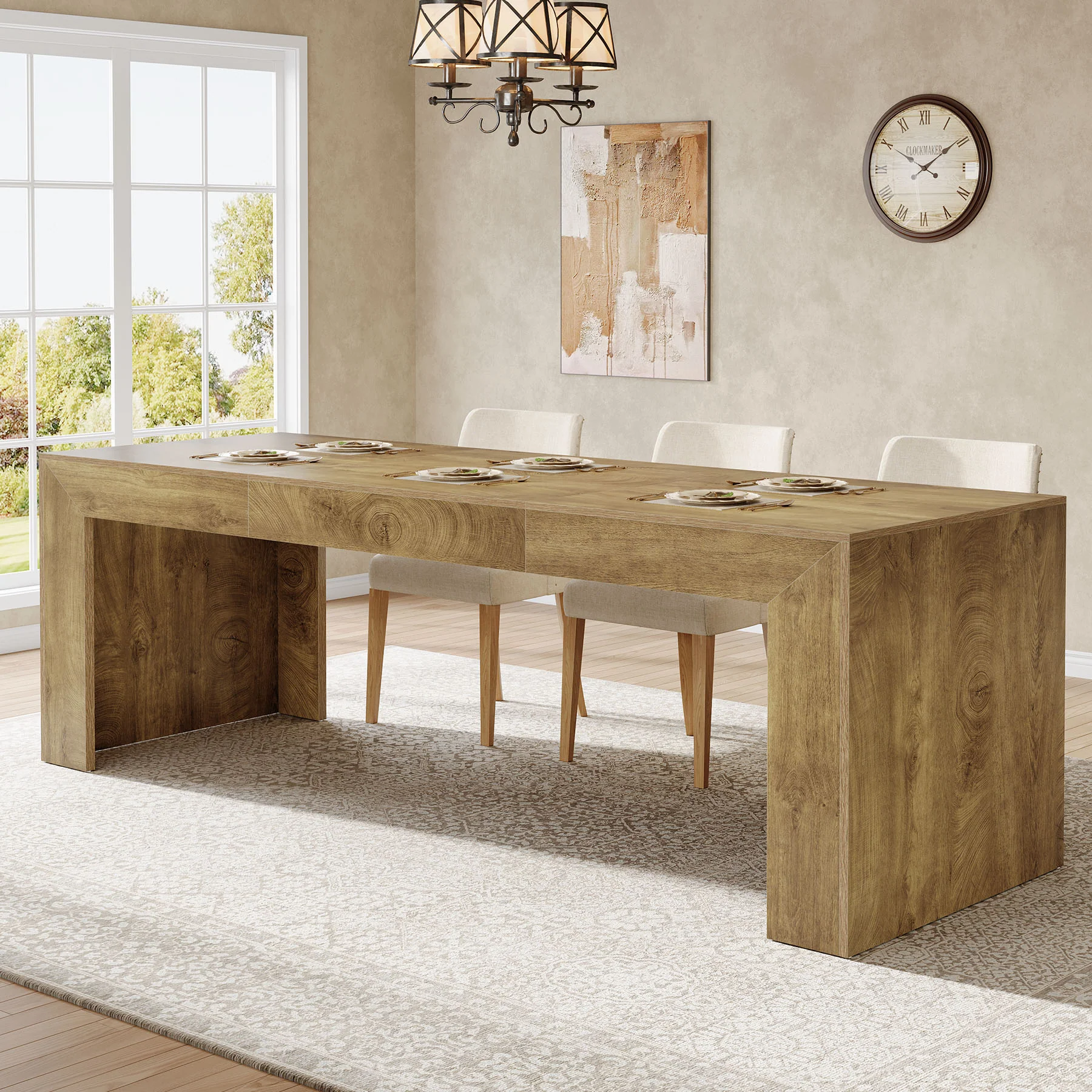 78.7" Long Dining Table, Rectangular Kitchen Table for 6-8 People - Image 8