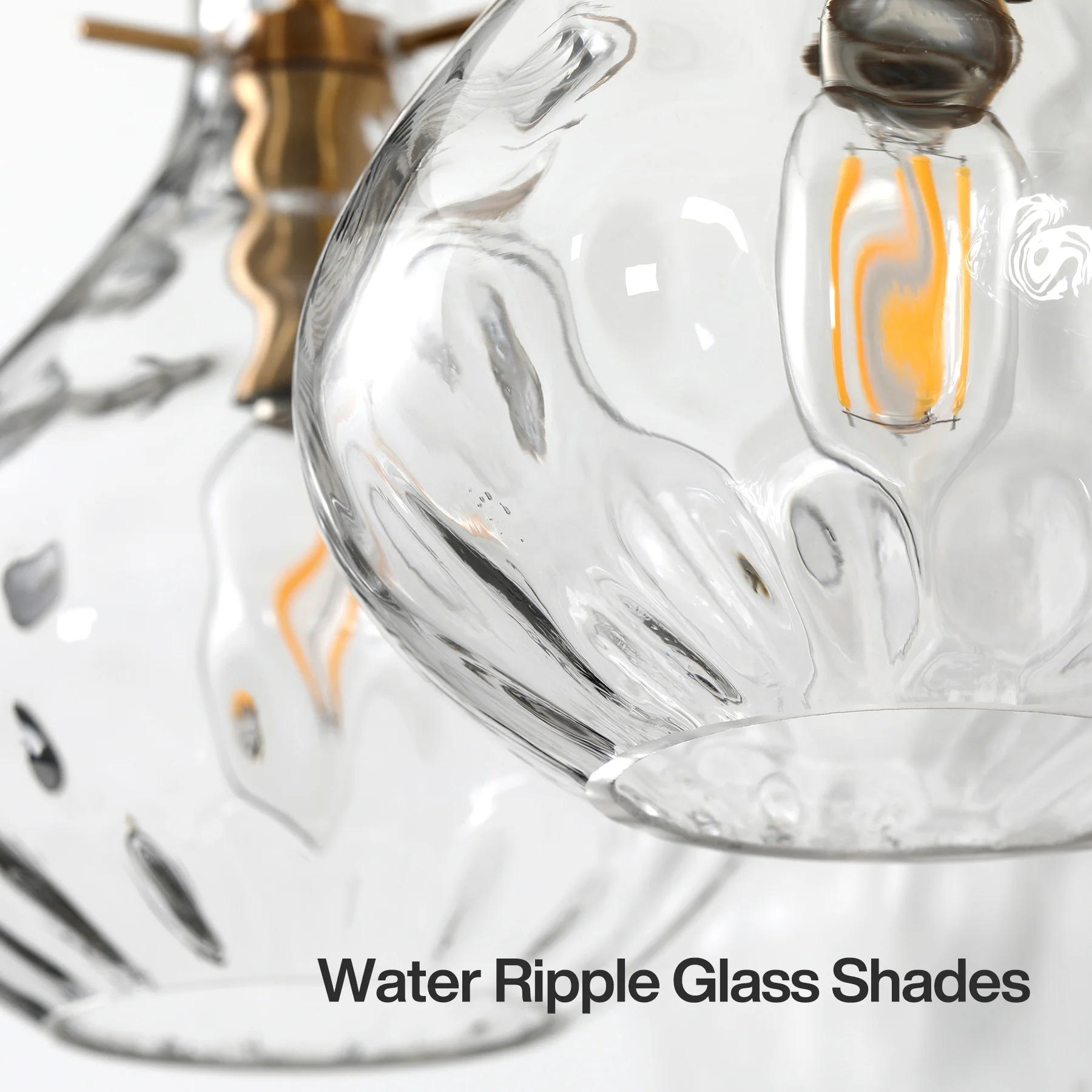 3-Light Vanity Light, Bathroom Light Fixtures with Water Ripple Glass Shades - Image 9