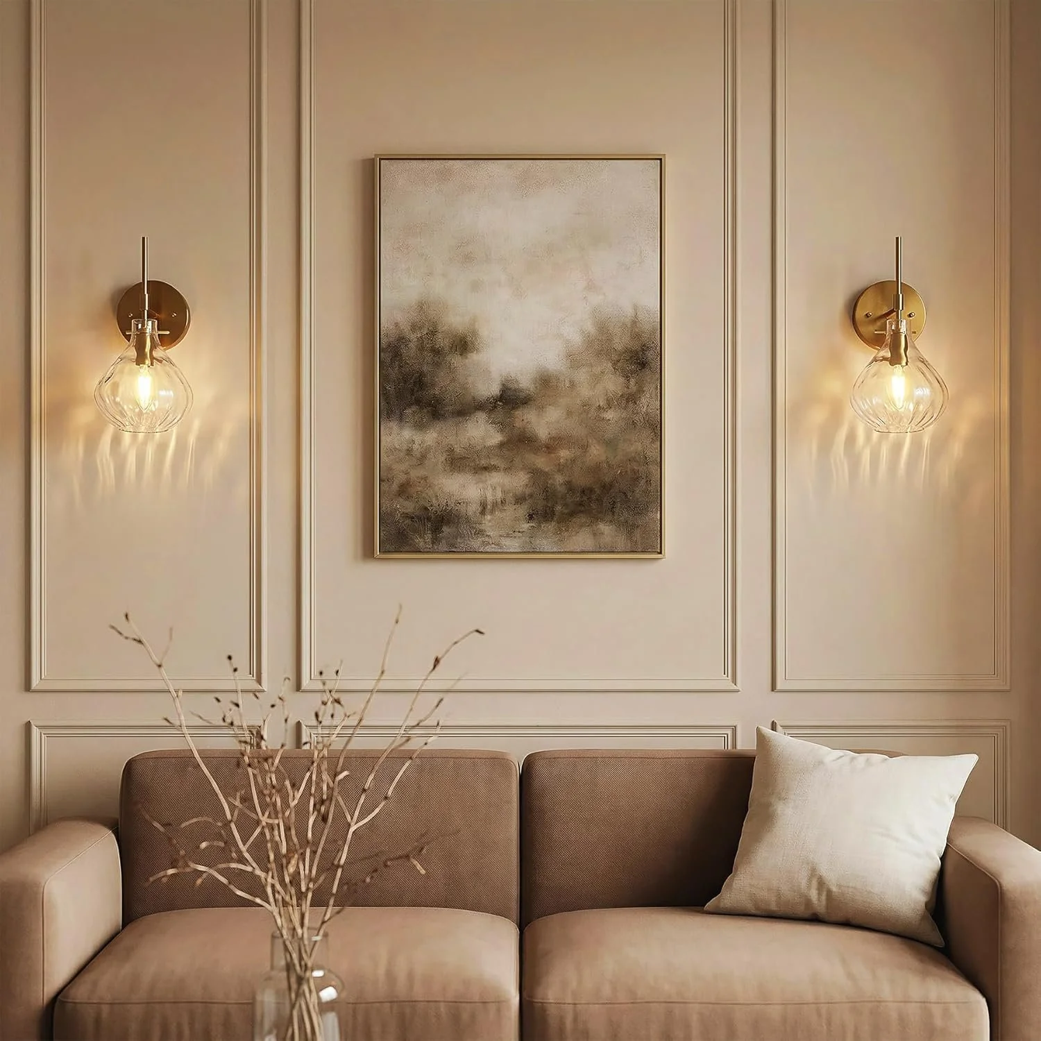 Wall Sconce Set of 2, Bathroom Vanity Wall Lamp with Clear Glass Shade - Image 5